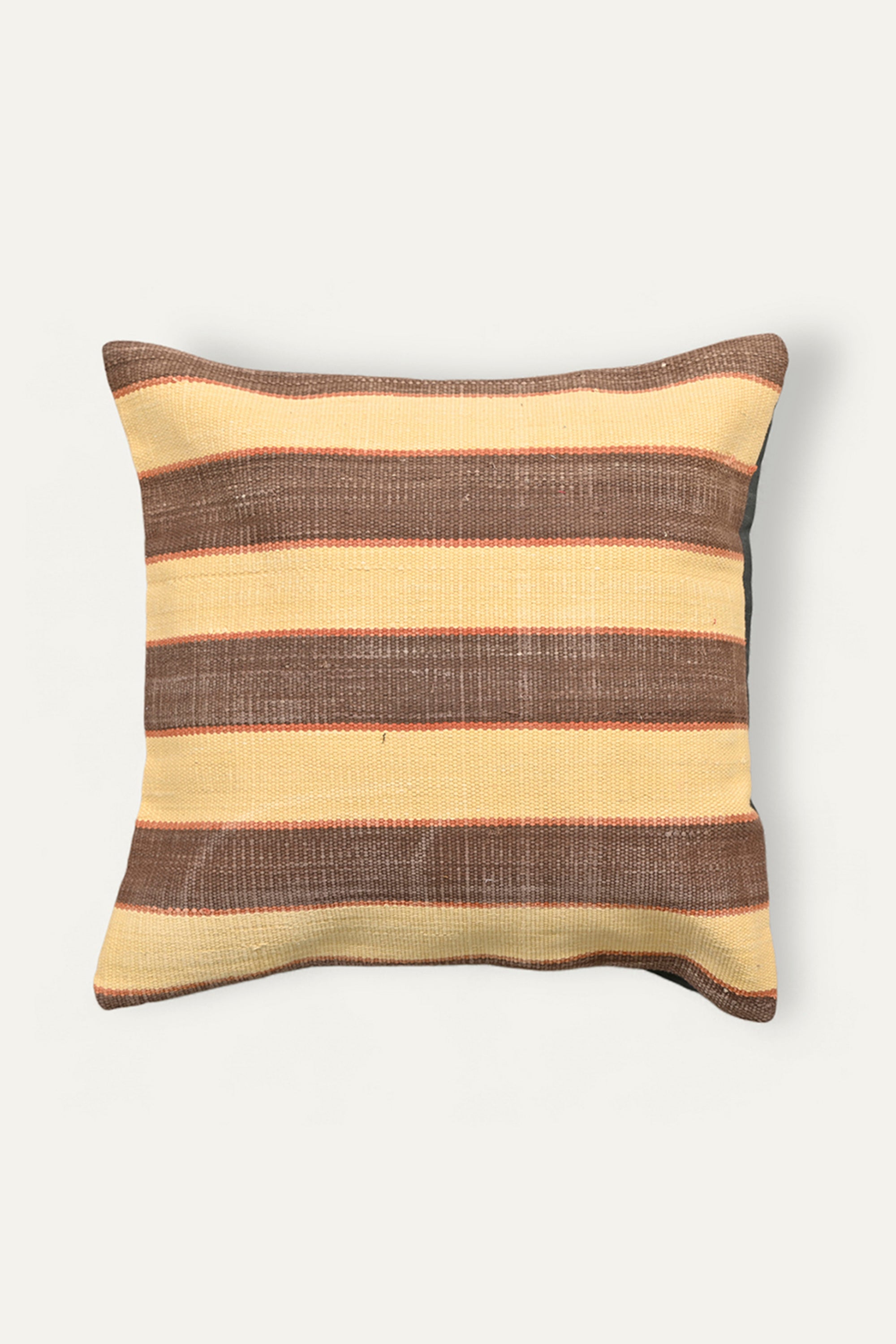 Brown Striped Handwoven Cushion Cover