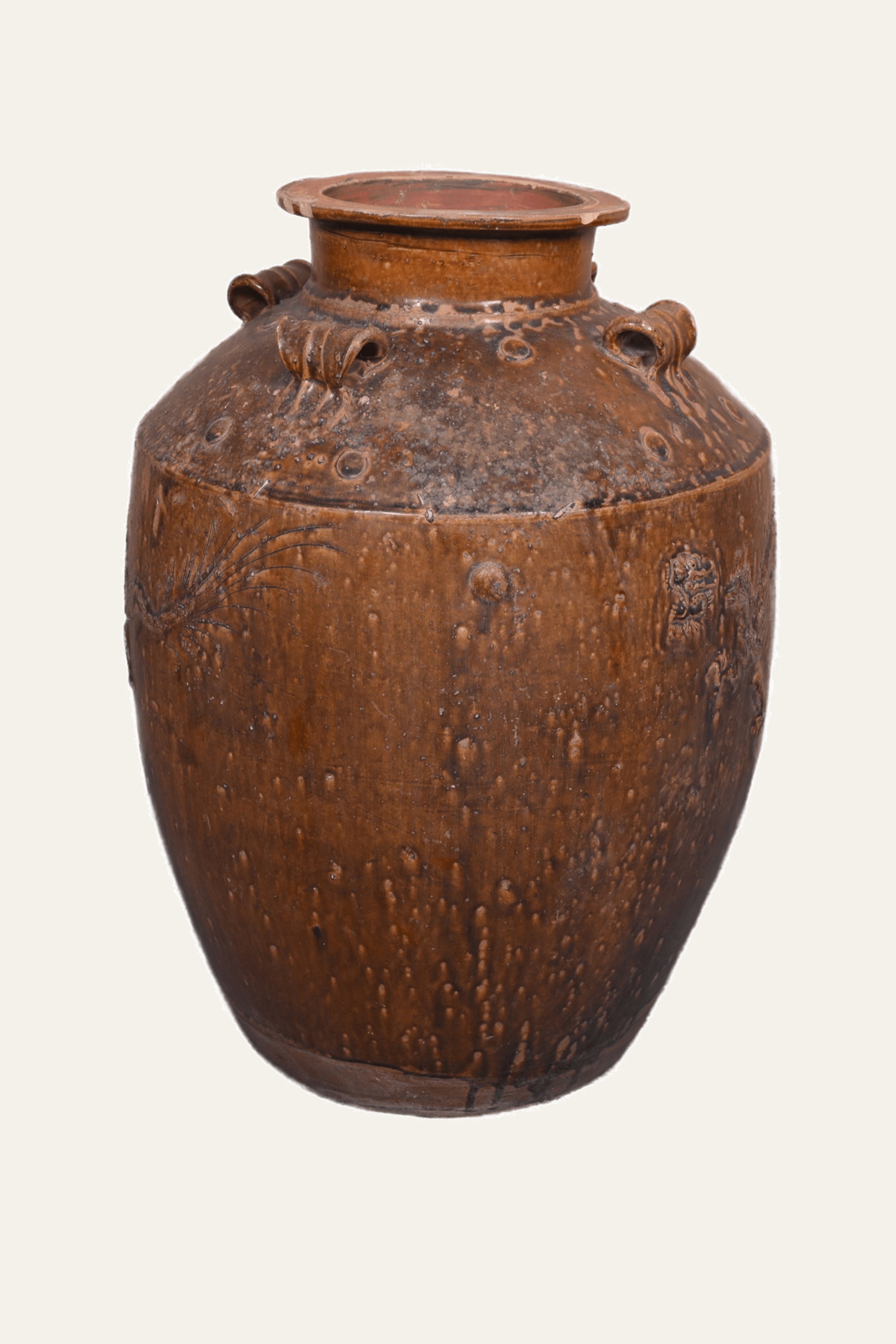 Rustic Dragon Clay Pot