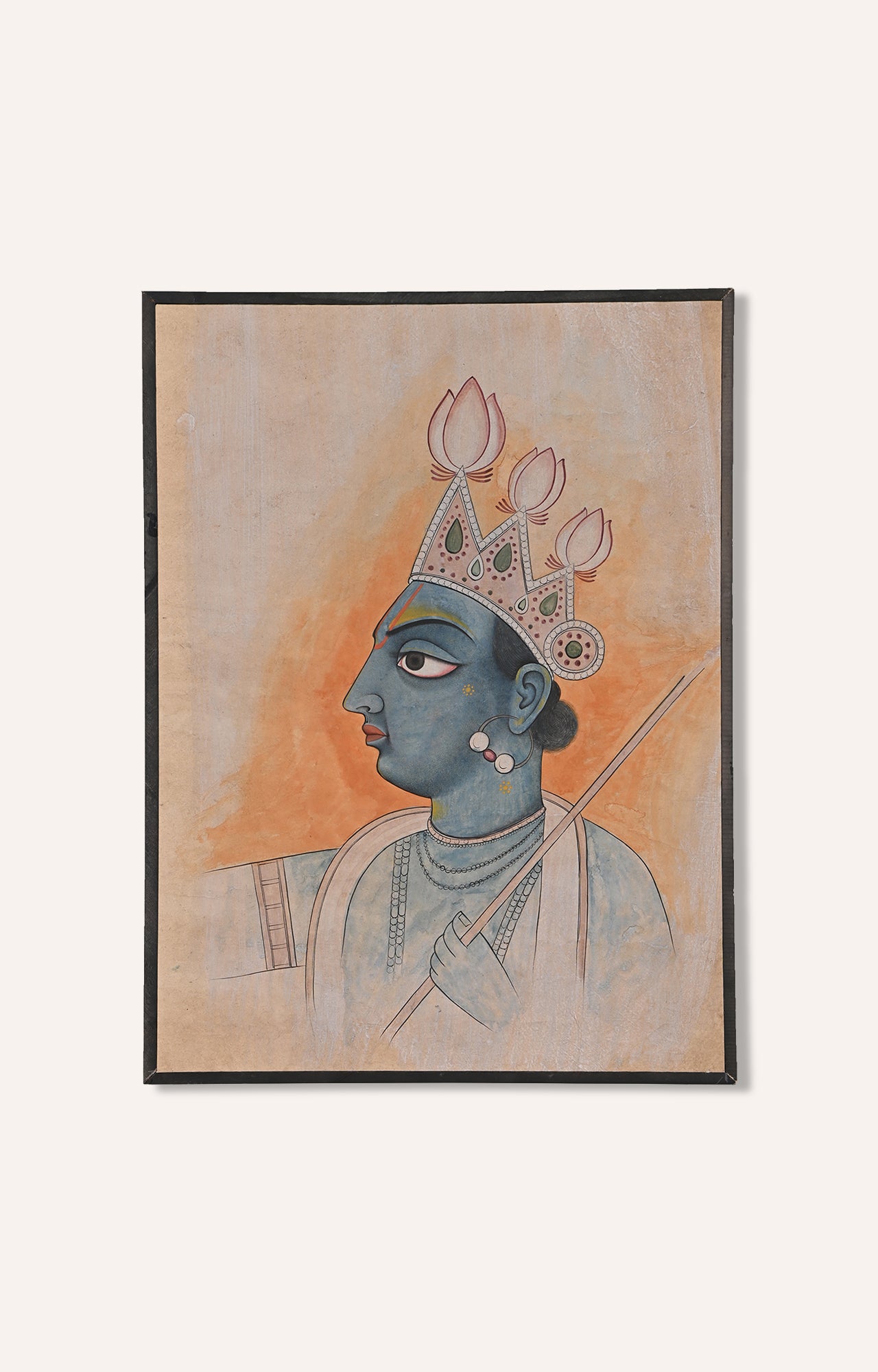 Lord Krishna Divine Portrait Indian Painting