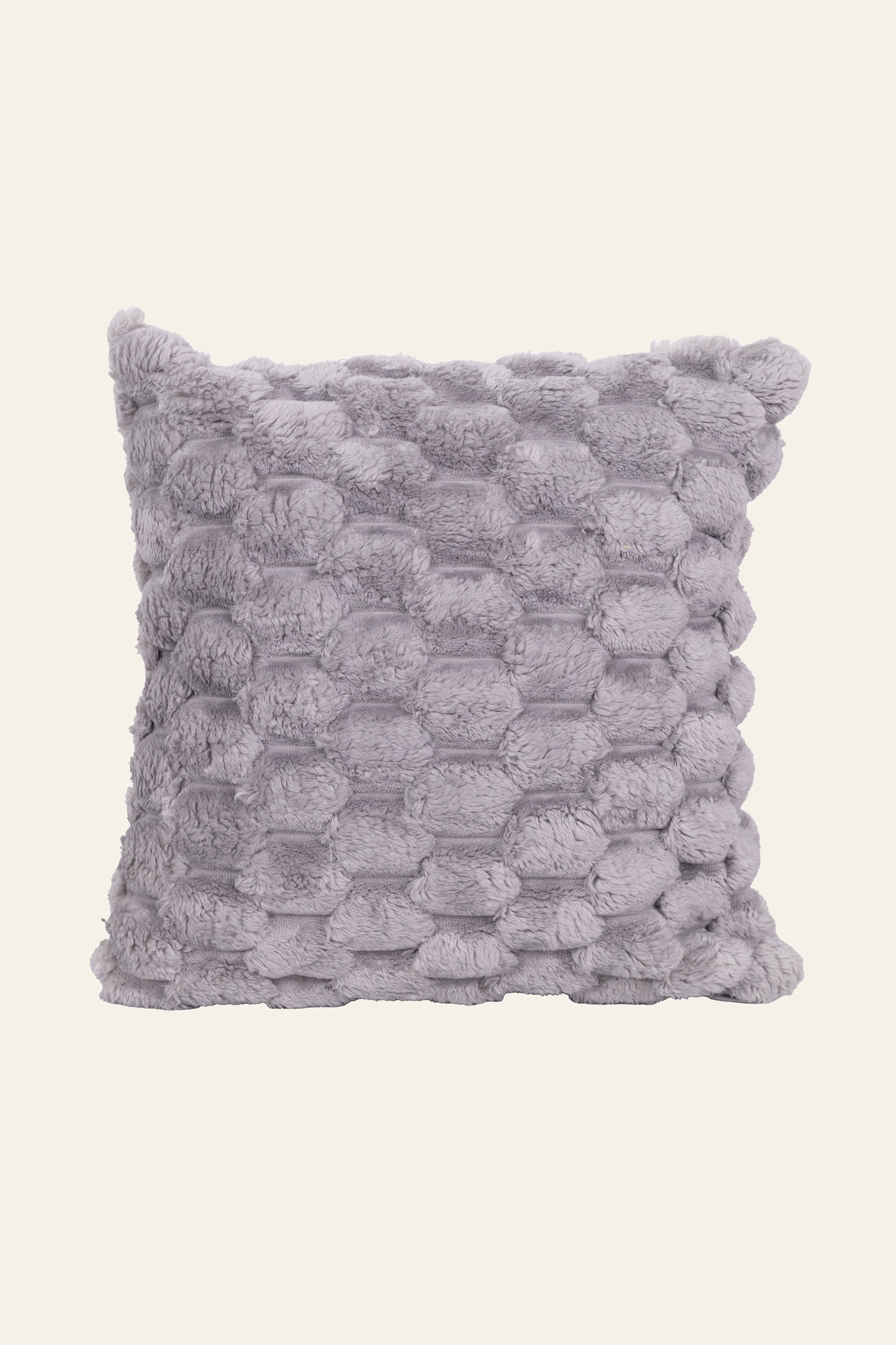 Plush Soft Pineapple Grid Turtle Pattern Cushion - Light Grey