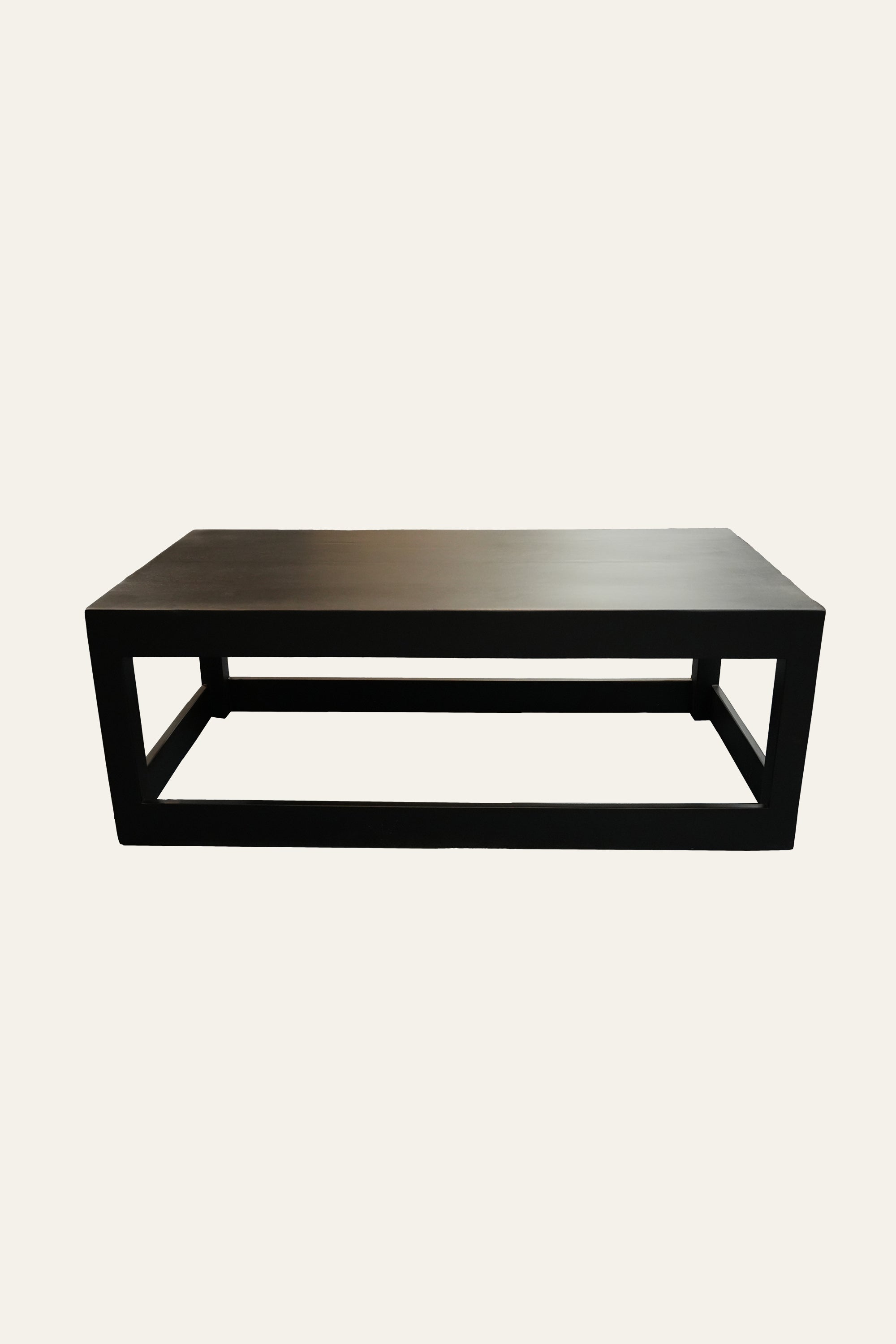Modern Rectangular Black Box Frame Wooden Coffee Table