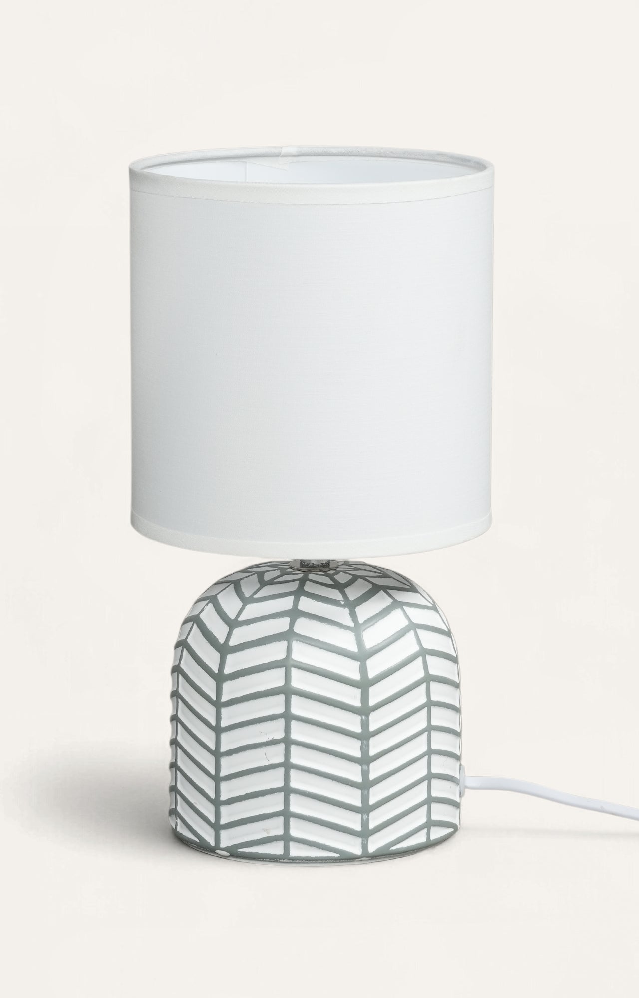 Modern Geometric Ceramic Table Lamp with White Shade