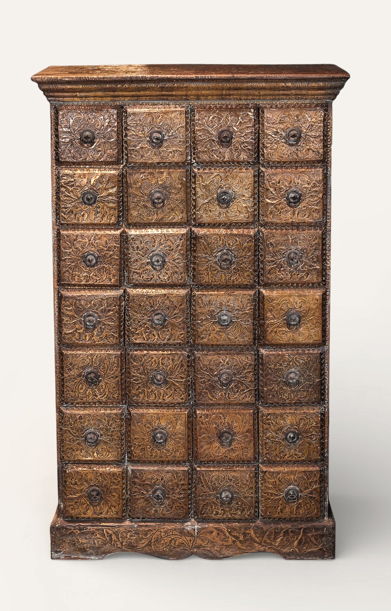 Vintage Metal-Clad Multi-Drawer Apothecary Chest