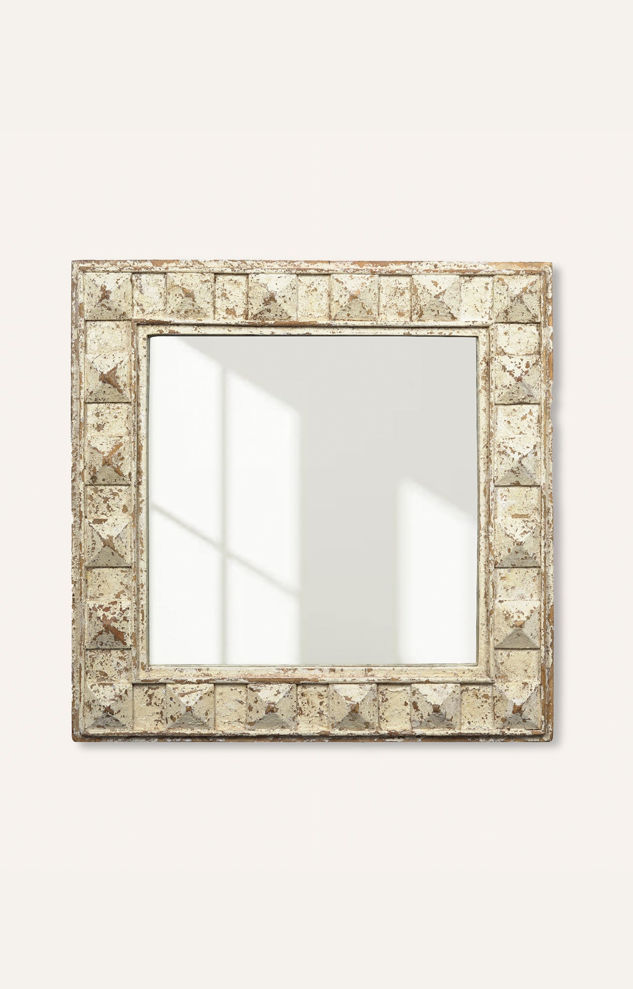 Rustic acacia wooden frame wall mirror