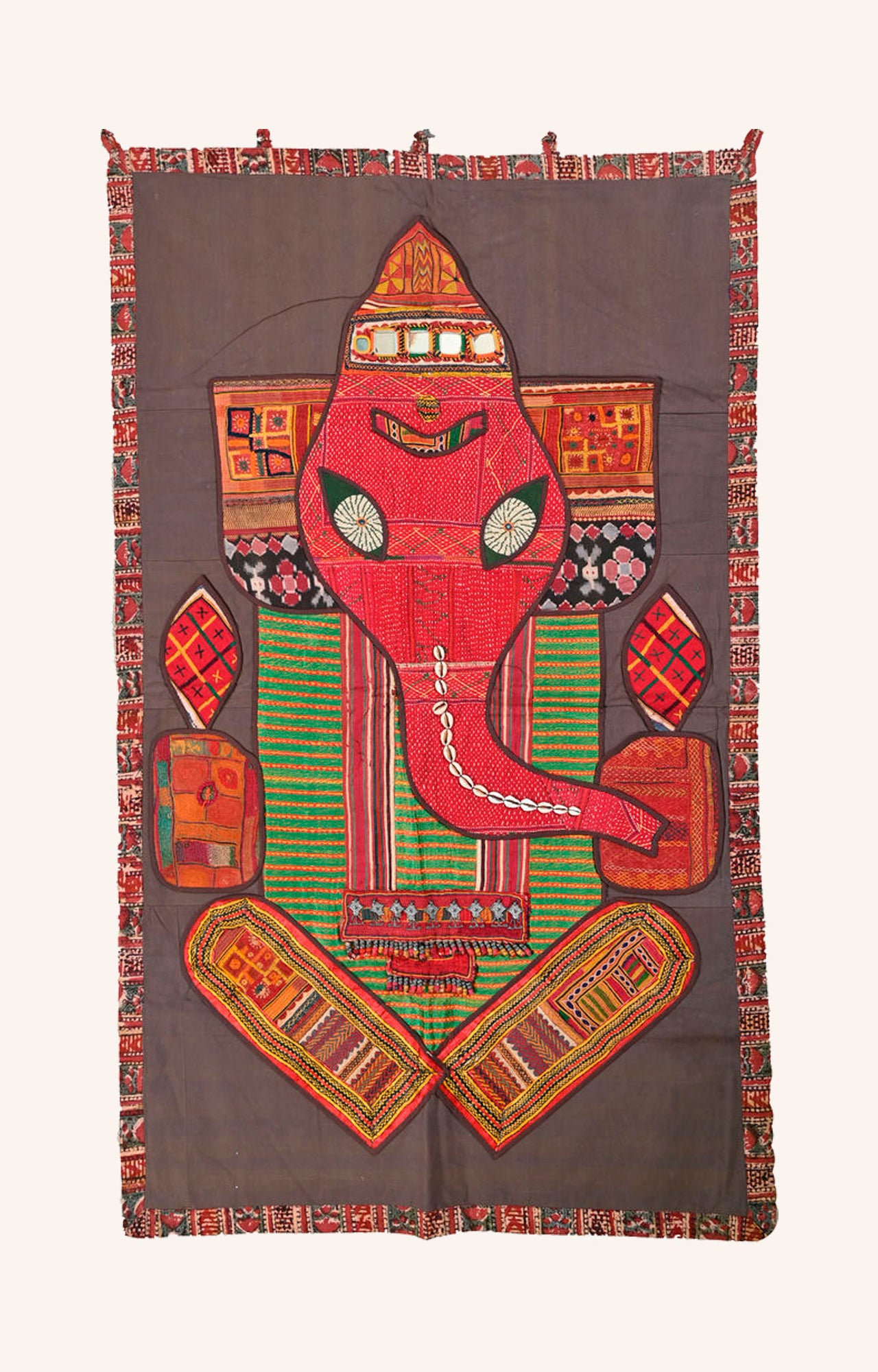 Exquisite Ganesha Kutch Embroidered Wall Hanging Tapestry