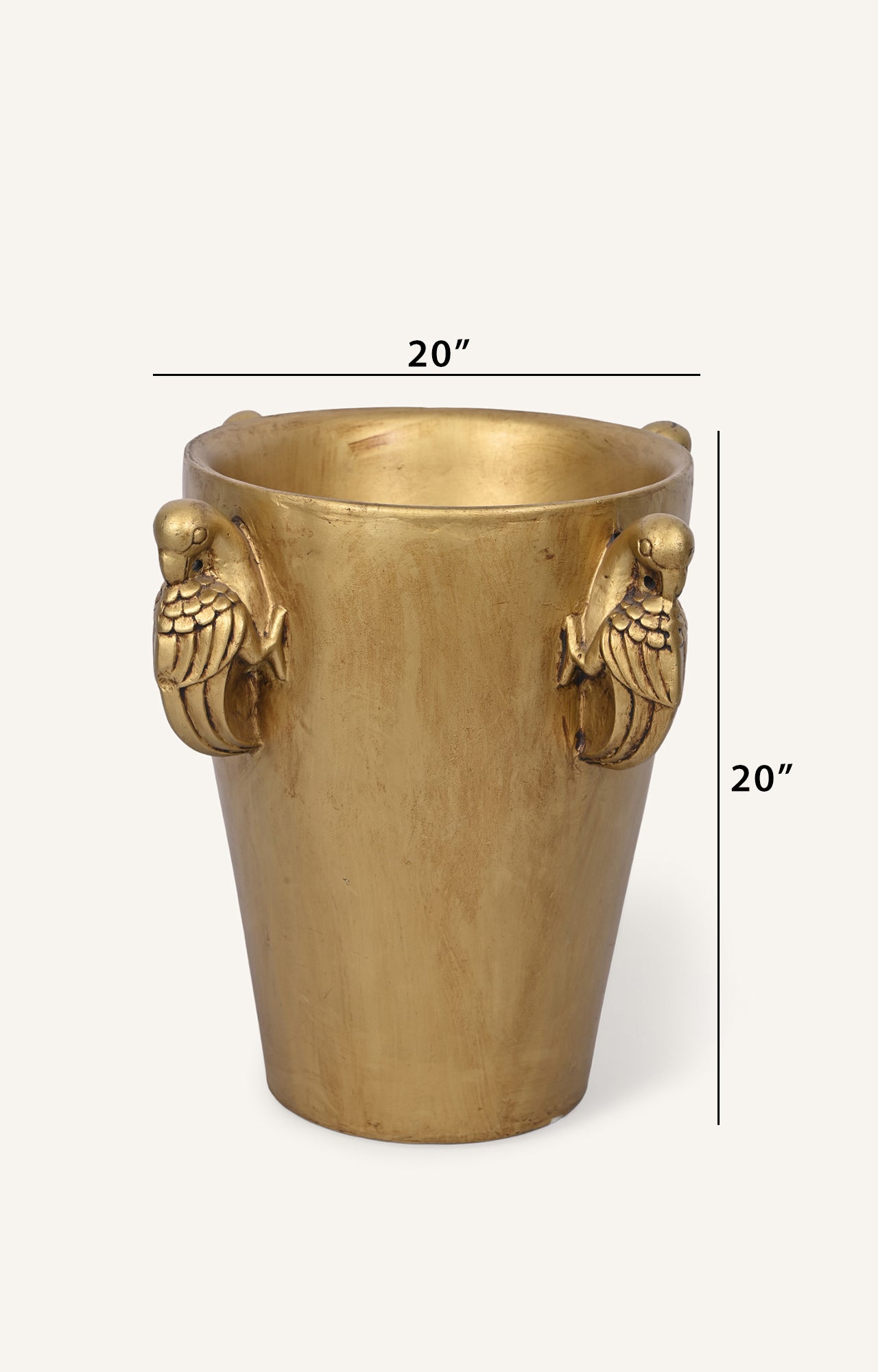 Golden Polished Bird Planter