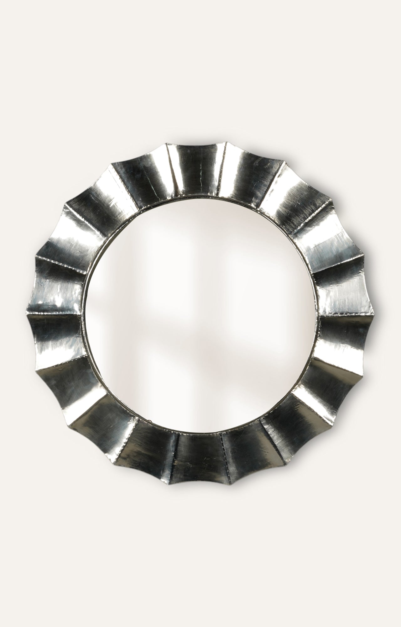 Silver Framed Round Wall Mirror