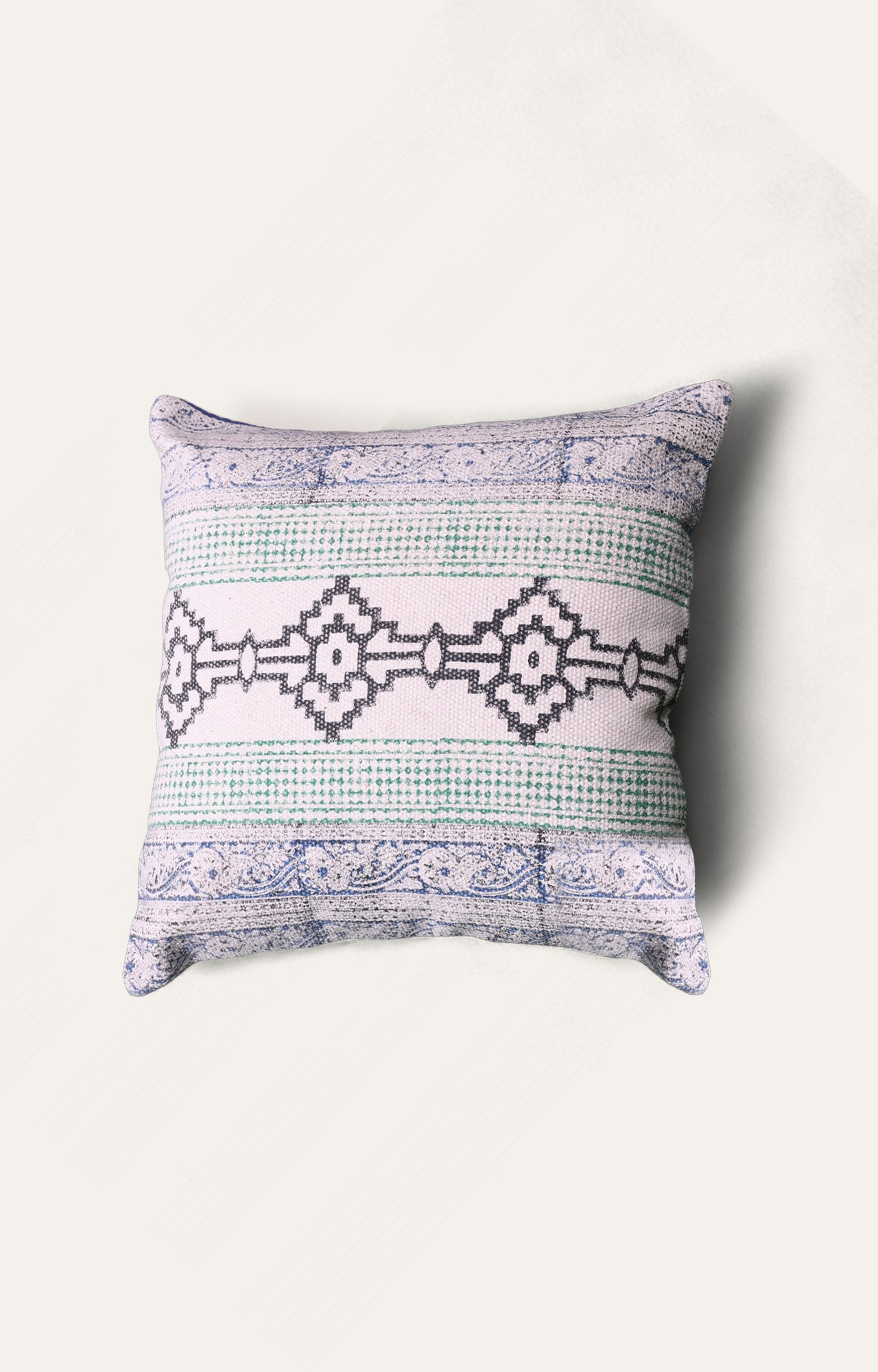 Mild green geometric Printed Cushions