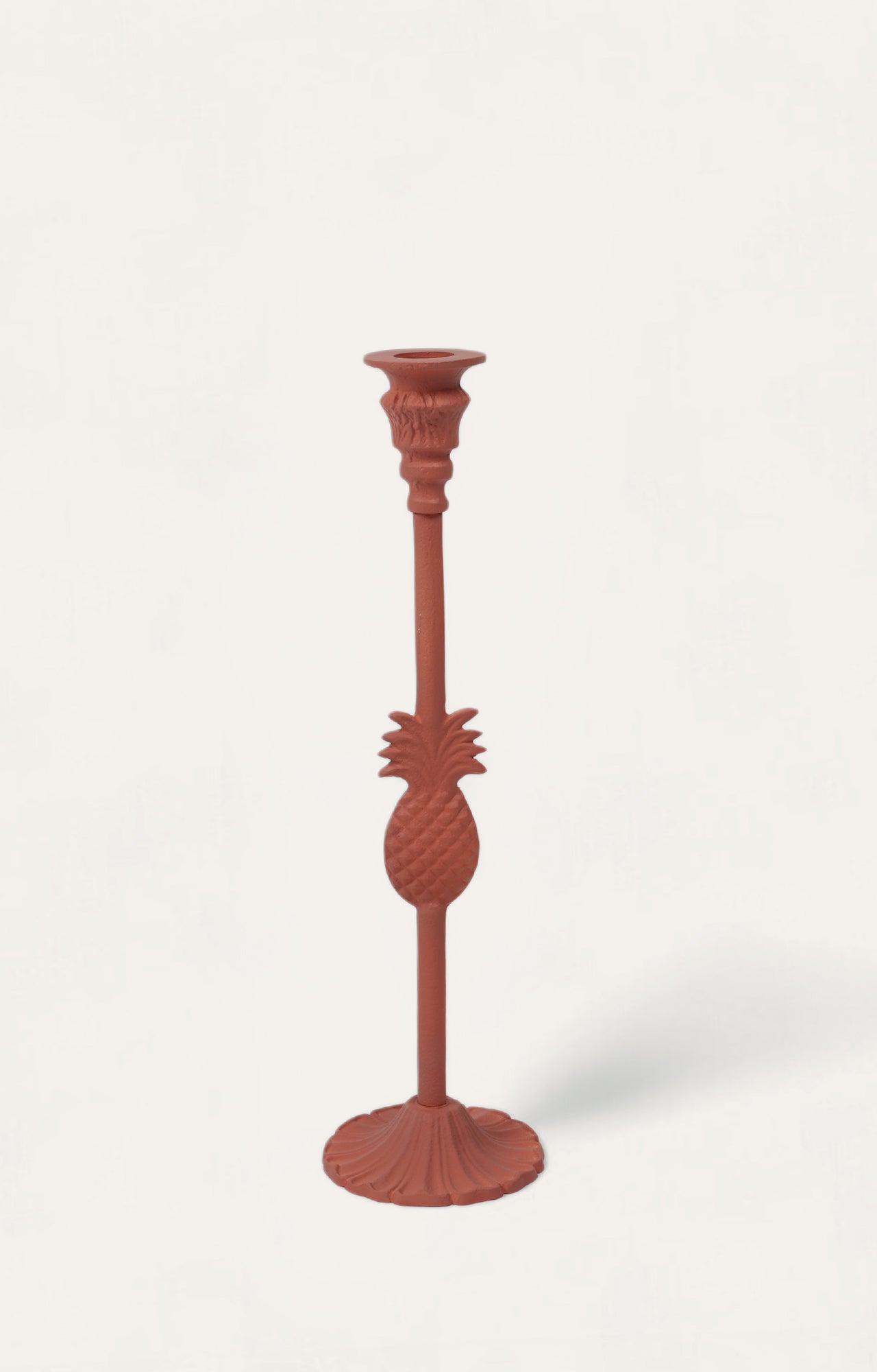 Coral red pineapple candlestand