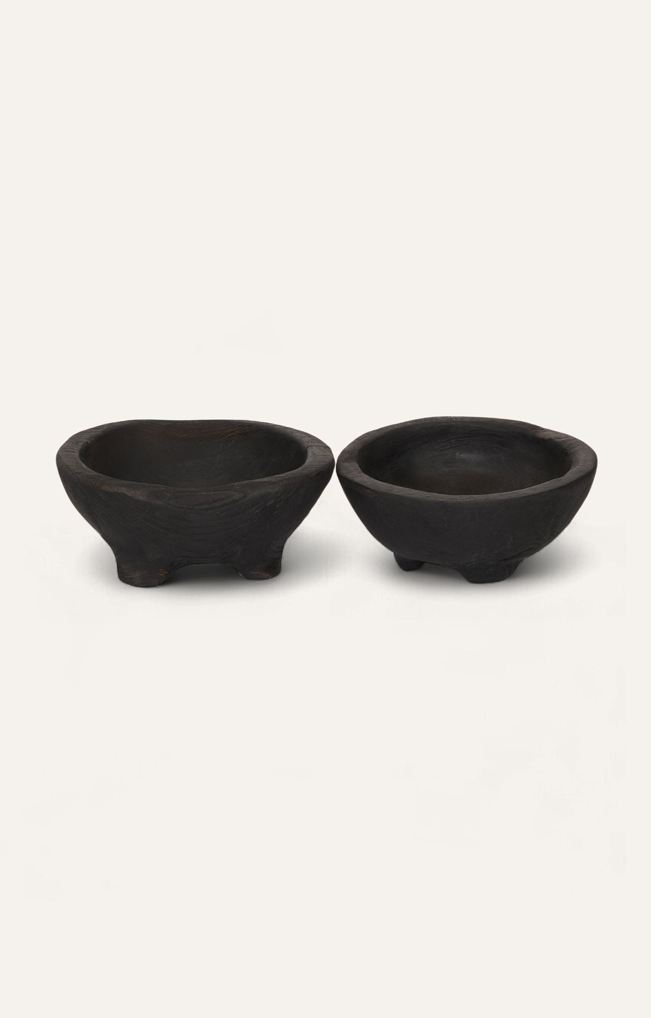 Charcoal Black Pedestal Bowl Set of 2