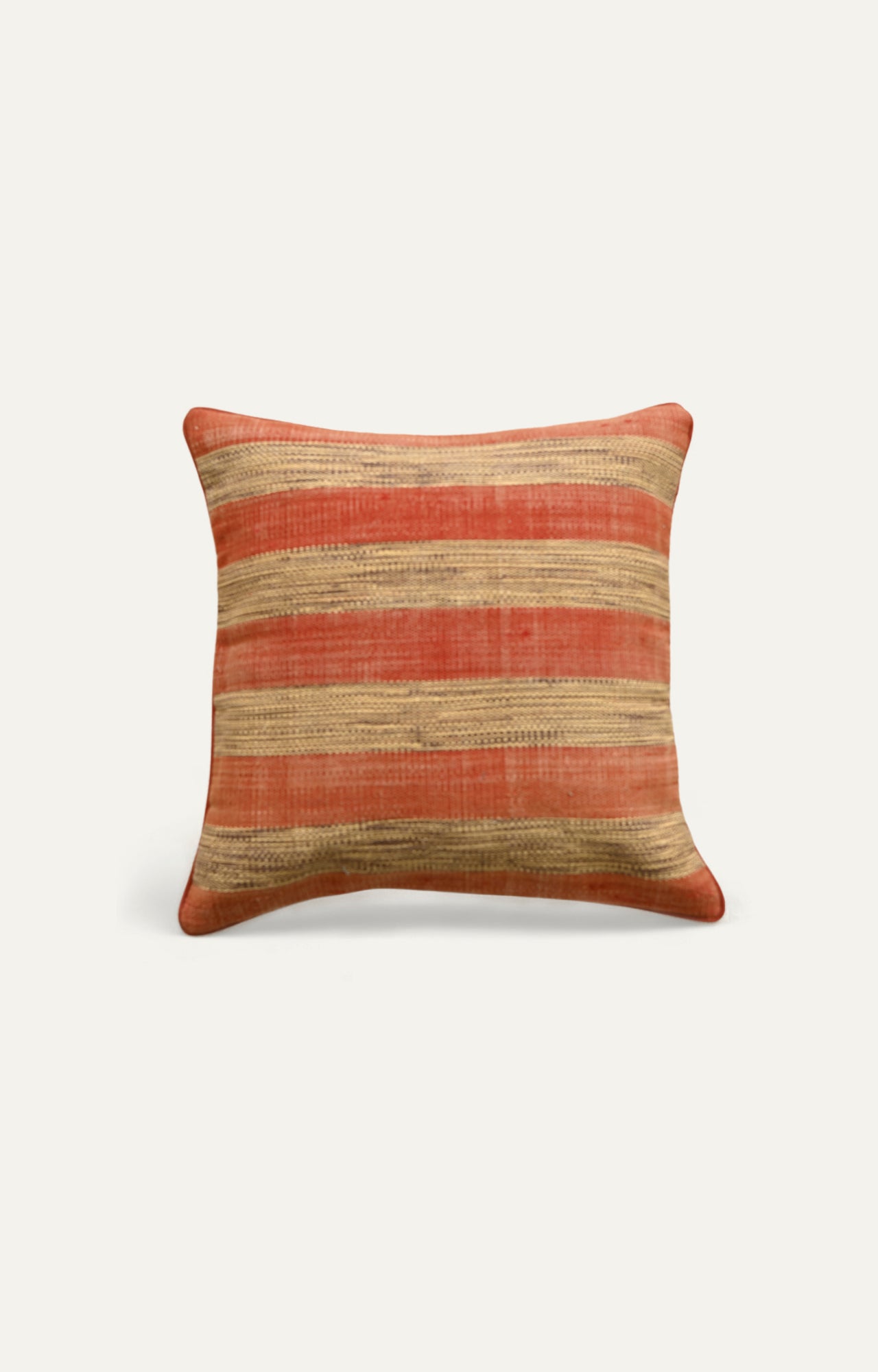 Warm Tone Striped Handwoven Cushion Cover