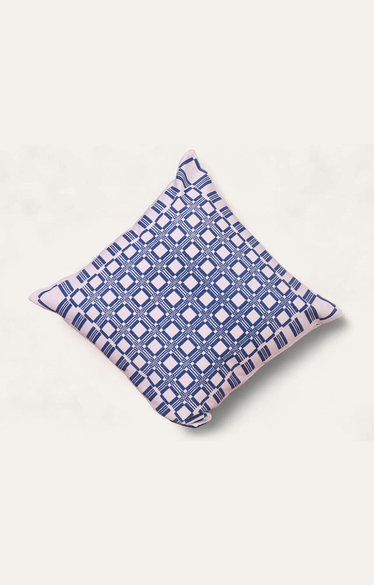 Chic Blue Geometric Pattern Cushion