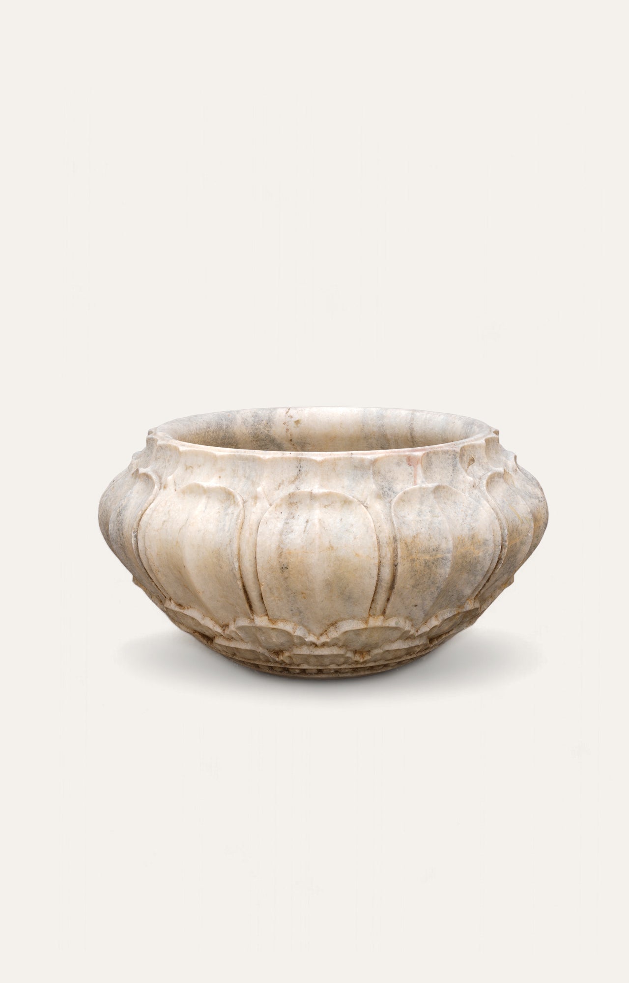 White Marble Lotus Leaf Planter