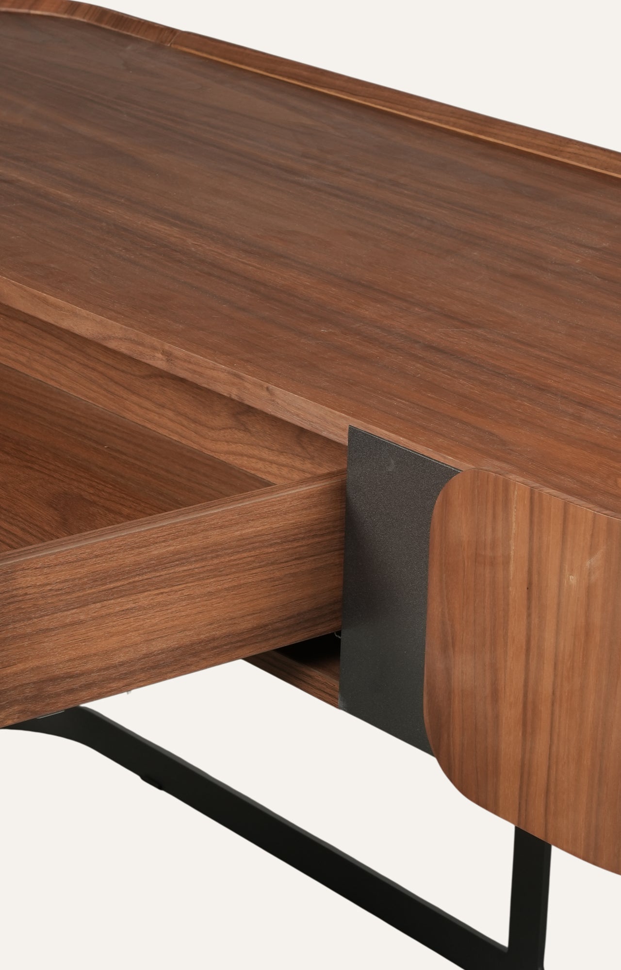 Modern Walnut Wood Writing Desk