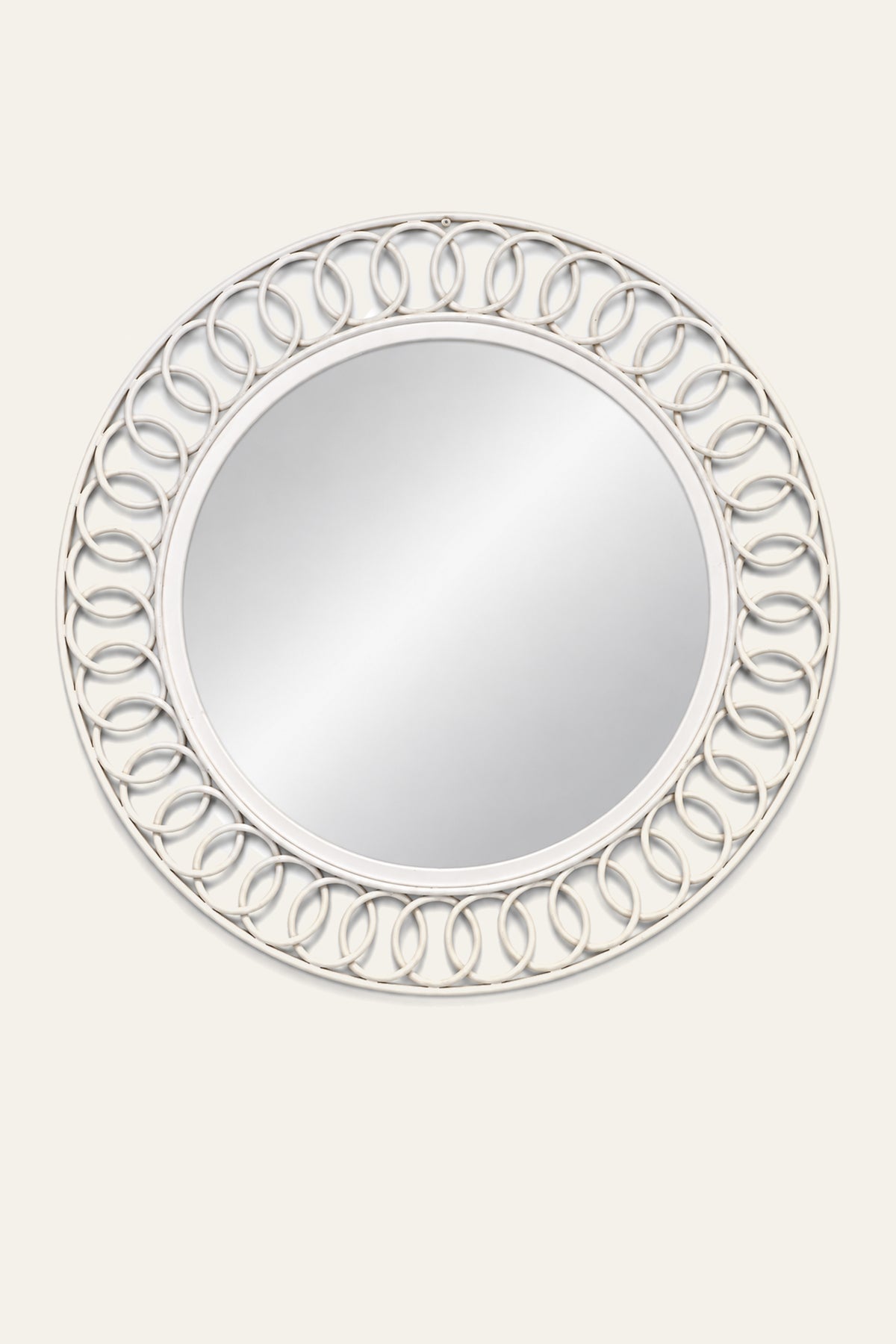 White Circular Loop-Frame Wall Mirror