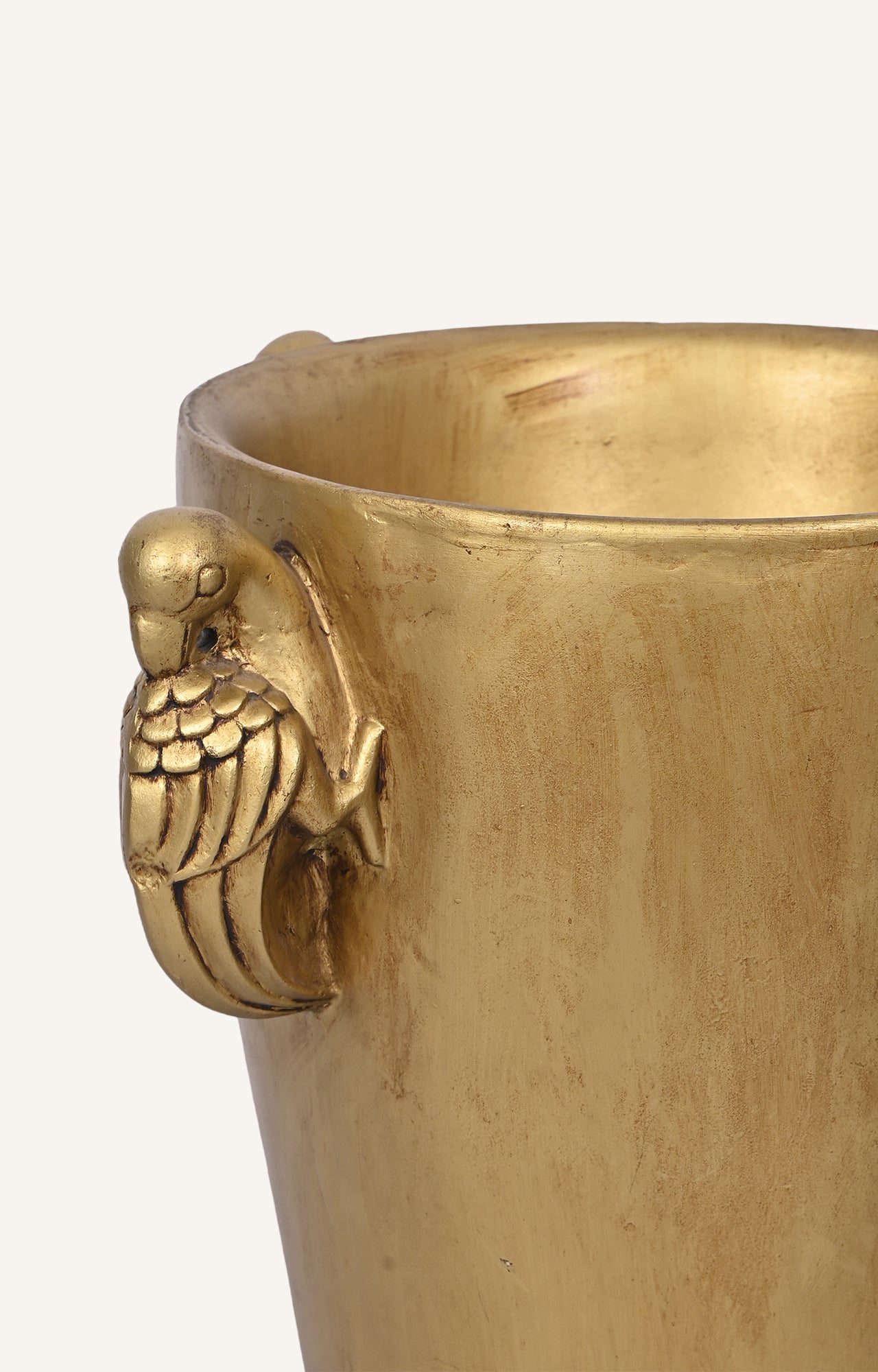 Golden Polished Bird Planter