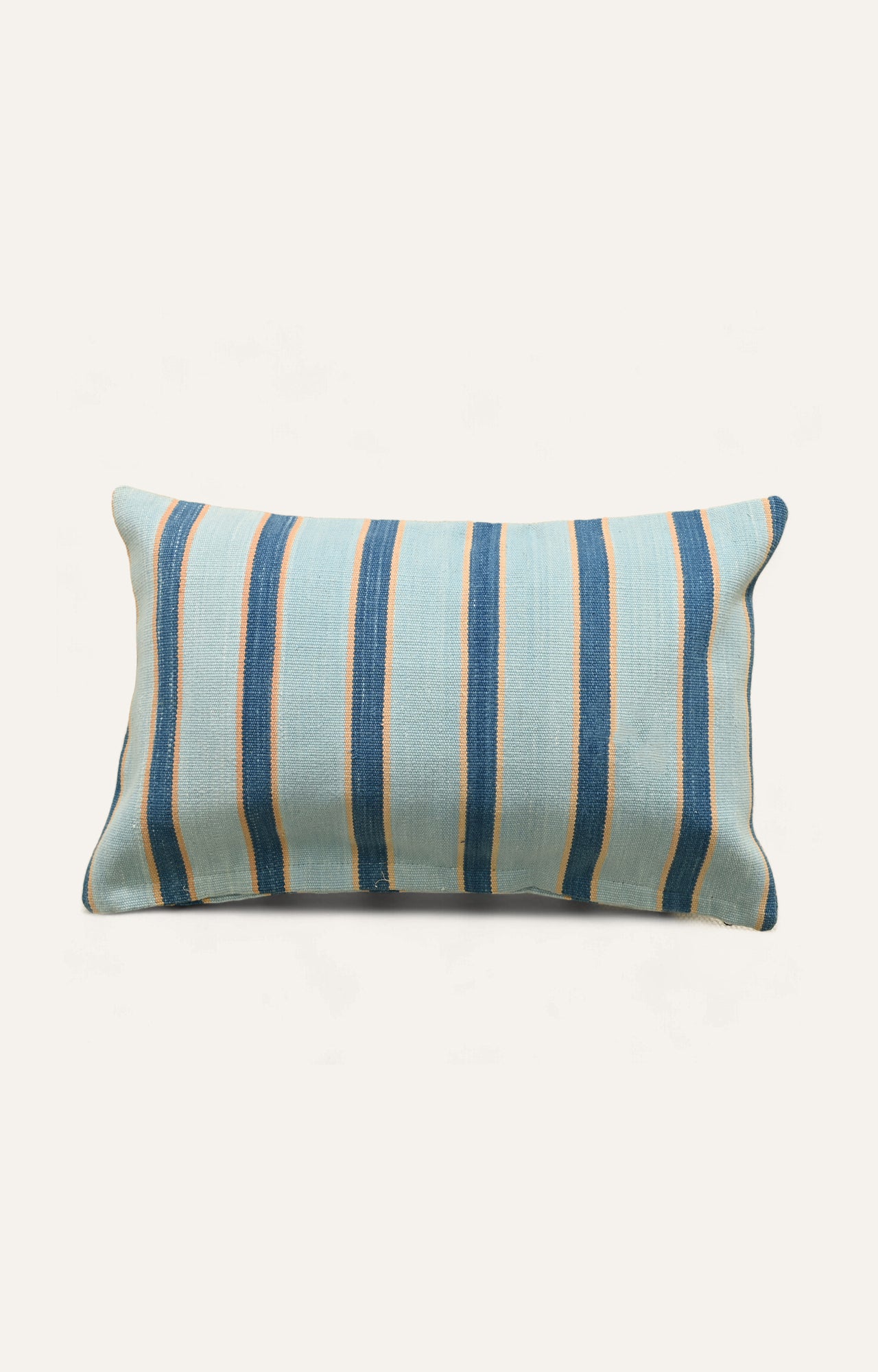 Blue on blue striped cushion covers