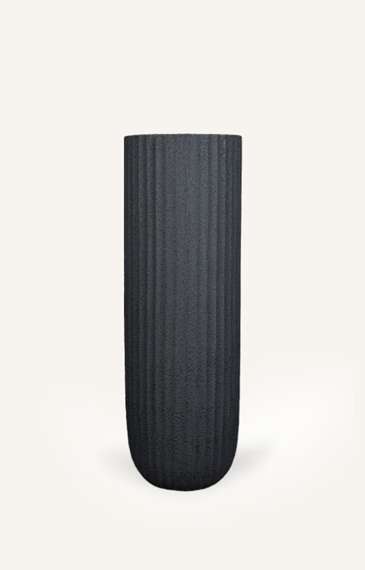 Fluted Pattern Black Planter