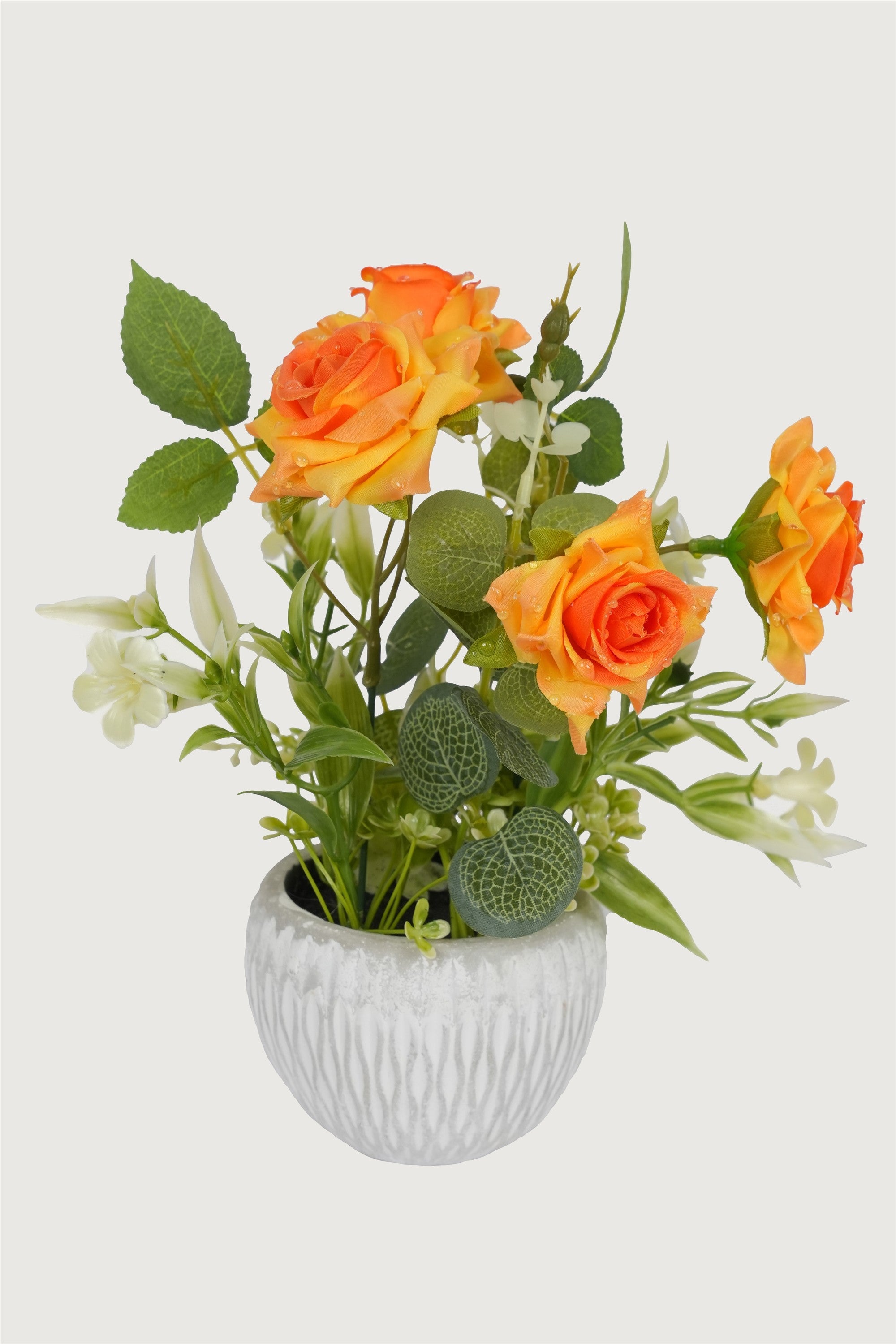 Rose Arrangement in Textured Pot