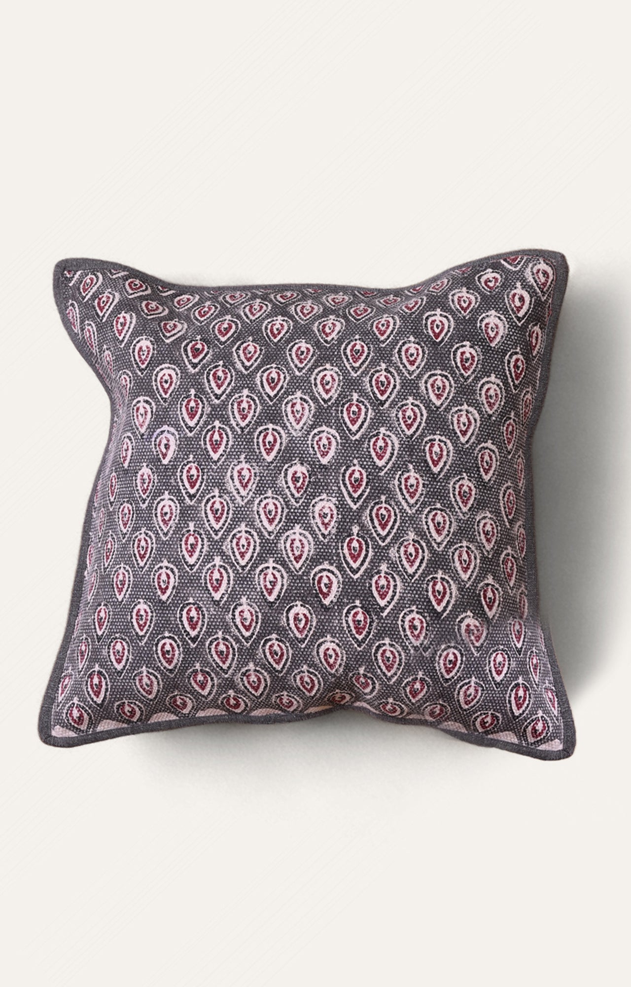 Elegant Grey Patterned Cushion Cover