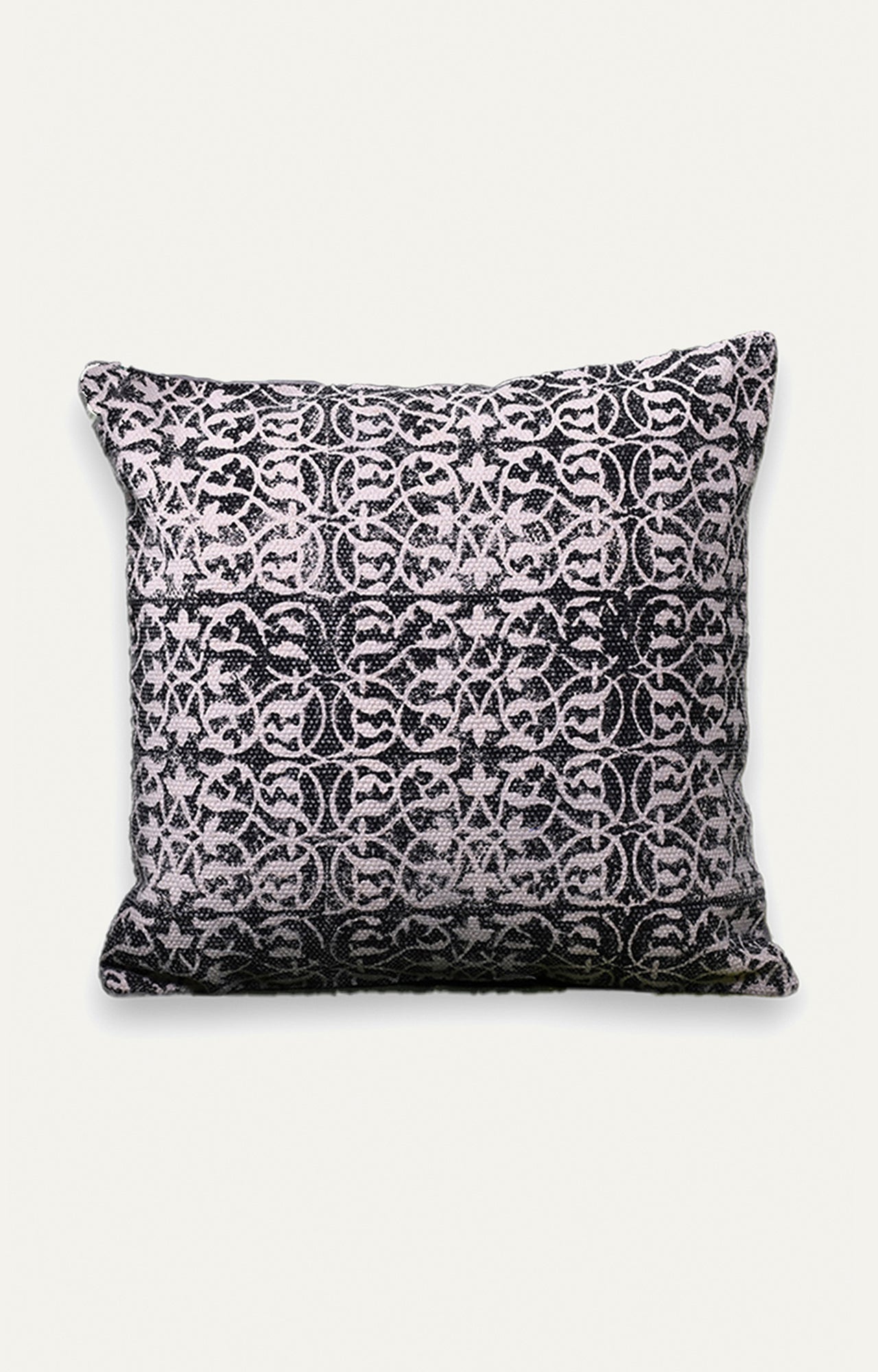 Distorted Black Cotton Cushion Cover
