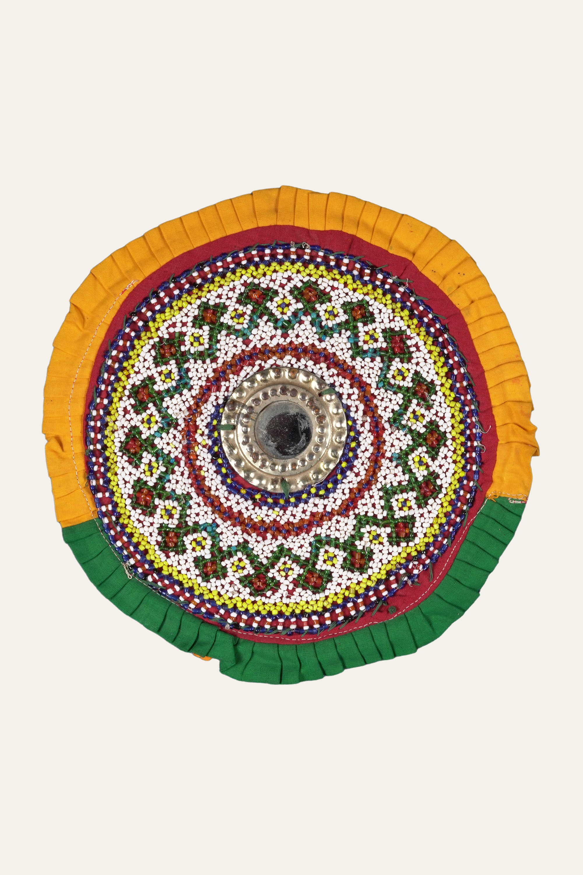 Geometric Beadwork Vintage Wall Textile Panel
