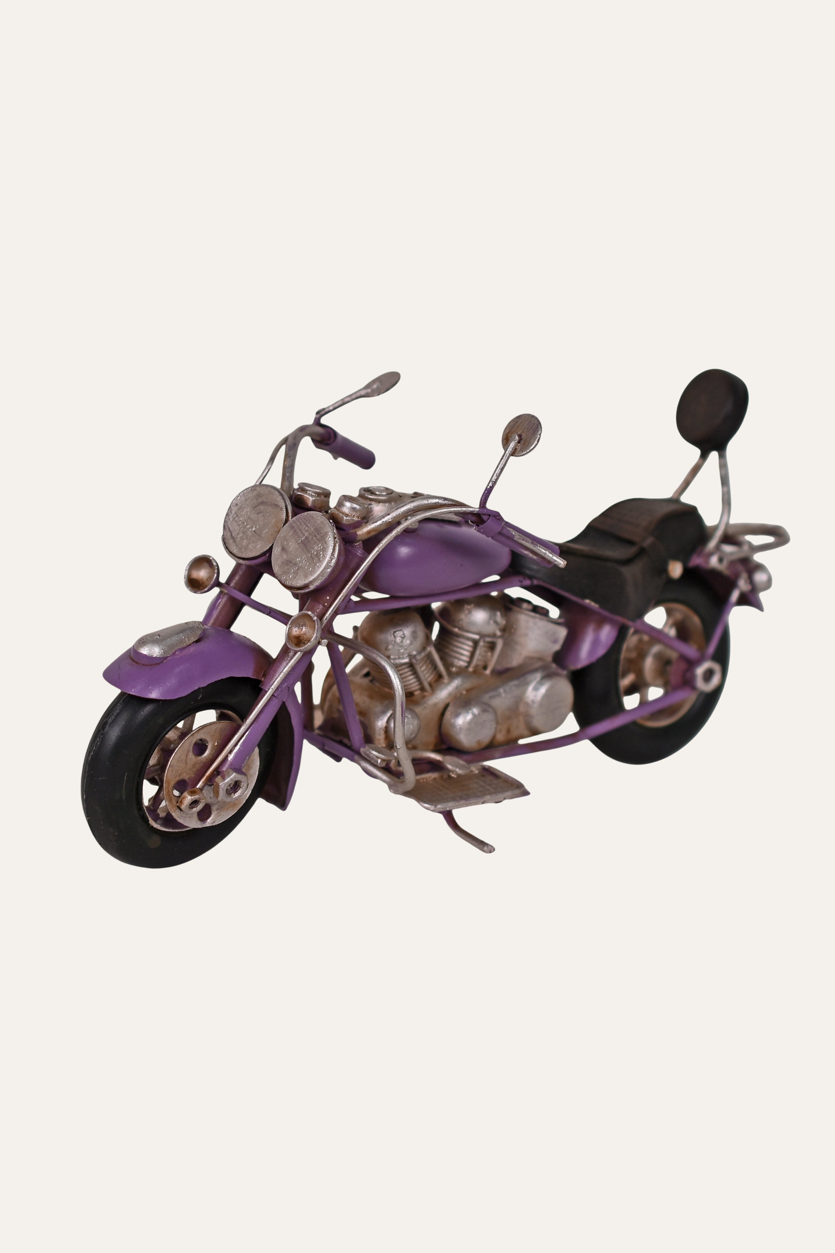 Retro Purple Touring Motorcycle Metal Décor