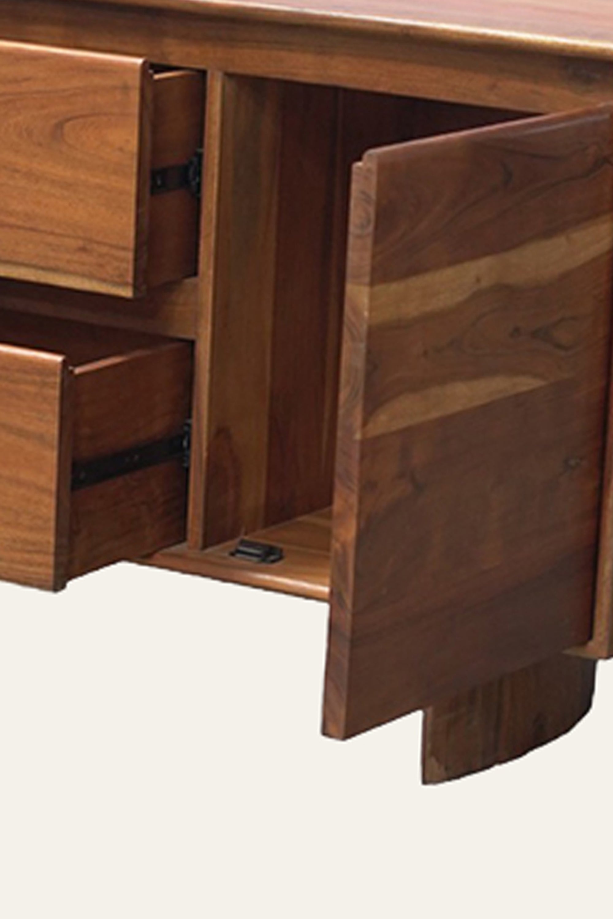 Modern Minimal Wood TV Unit with Cabinets & Drawers