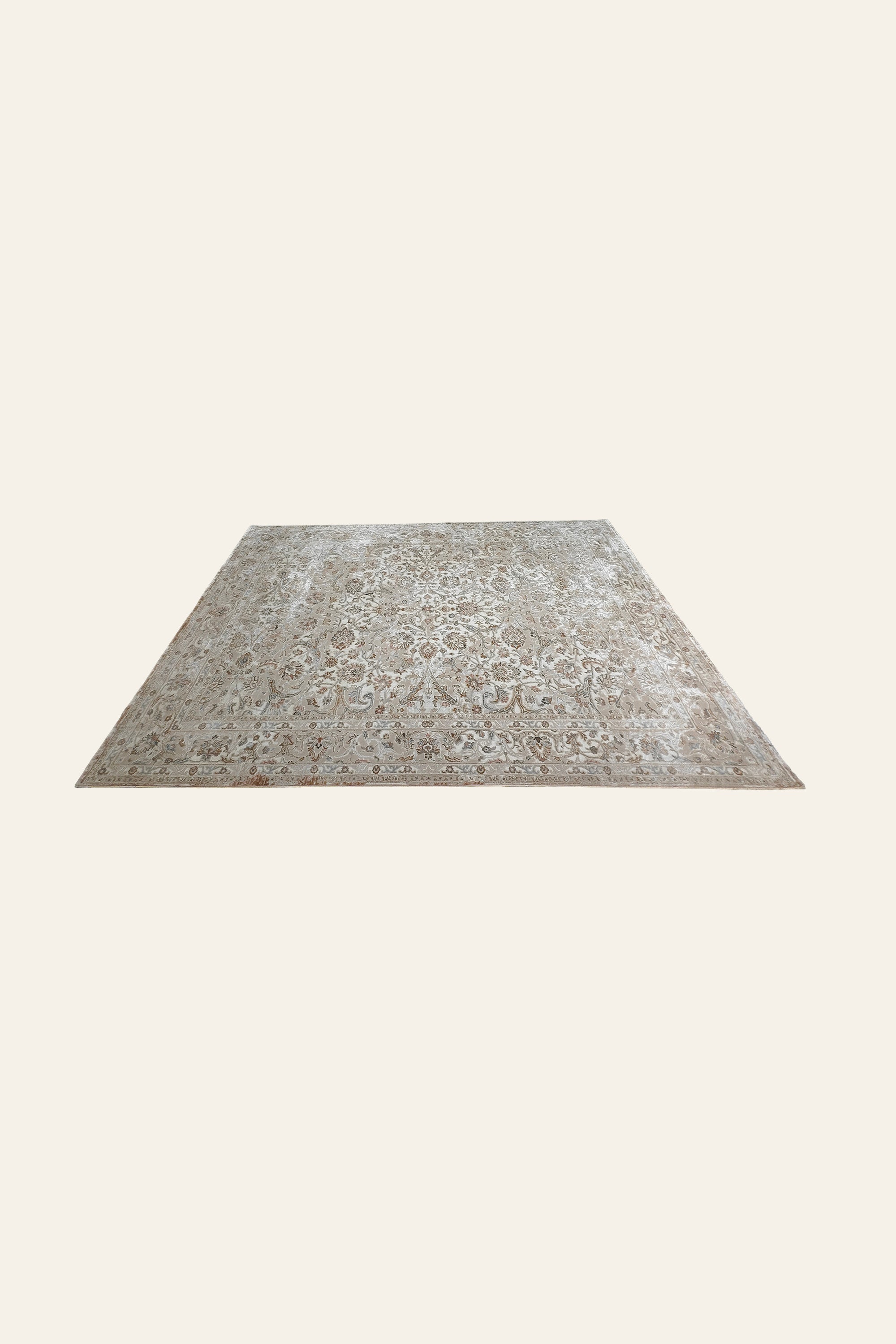 8 x 12 ft Cream Beige Oriental Floral Traditional Area Carpet