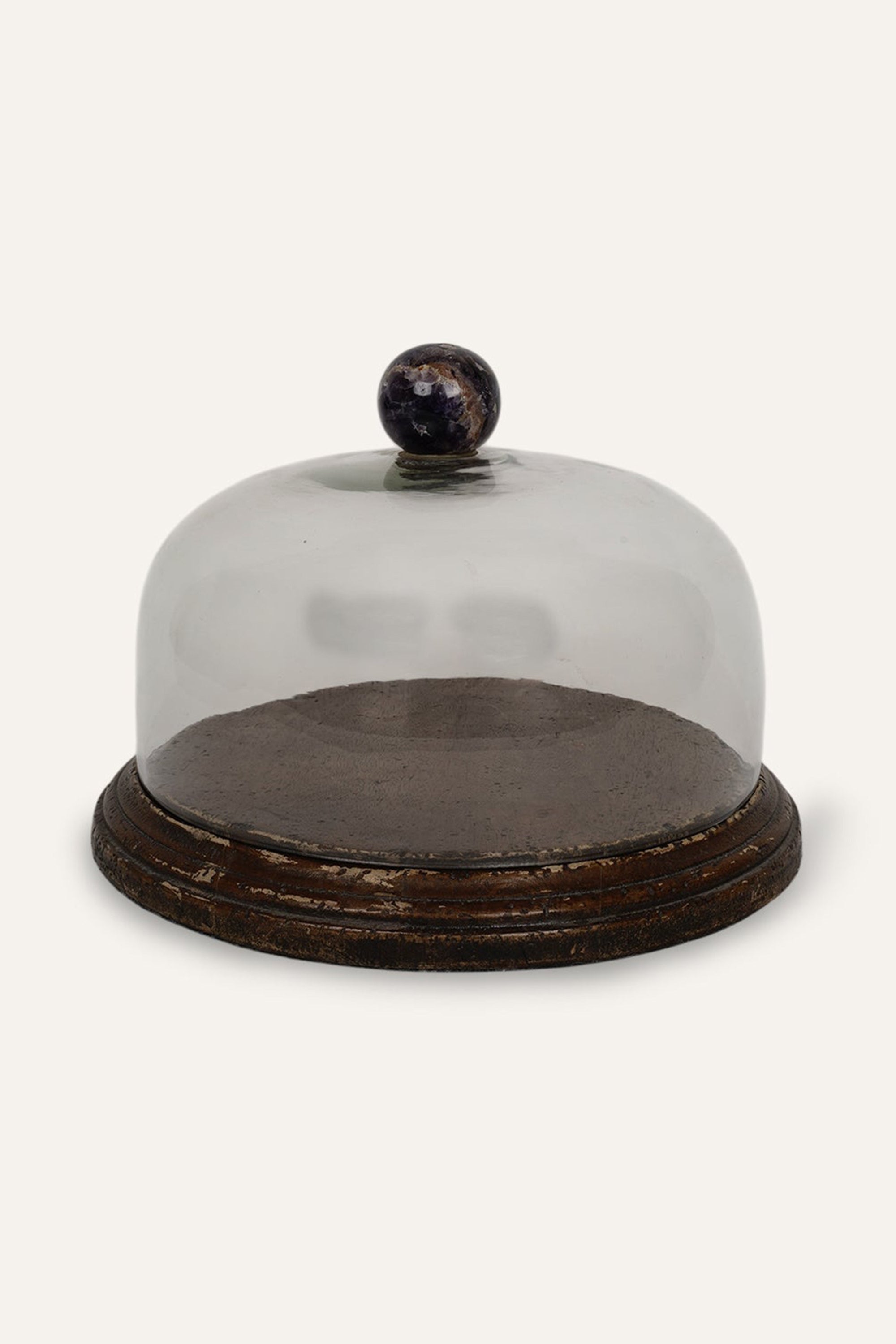 Vintage Cake Cloche with Tiger Eye Crystal Finial