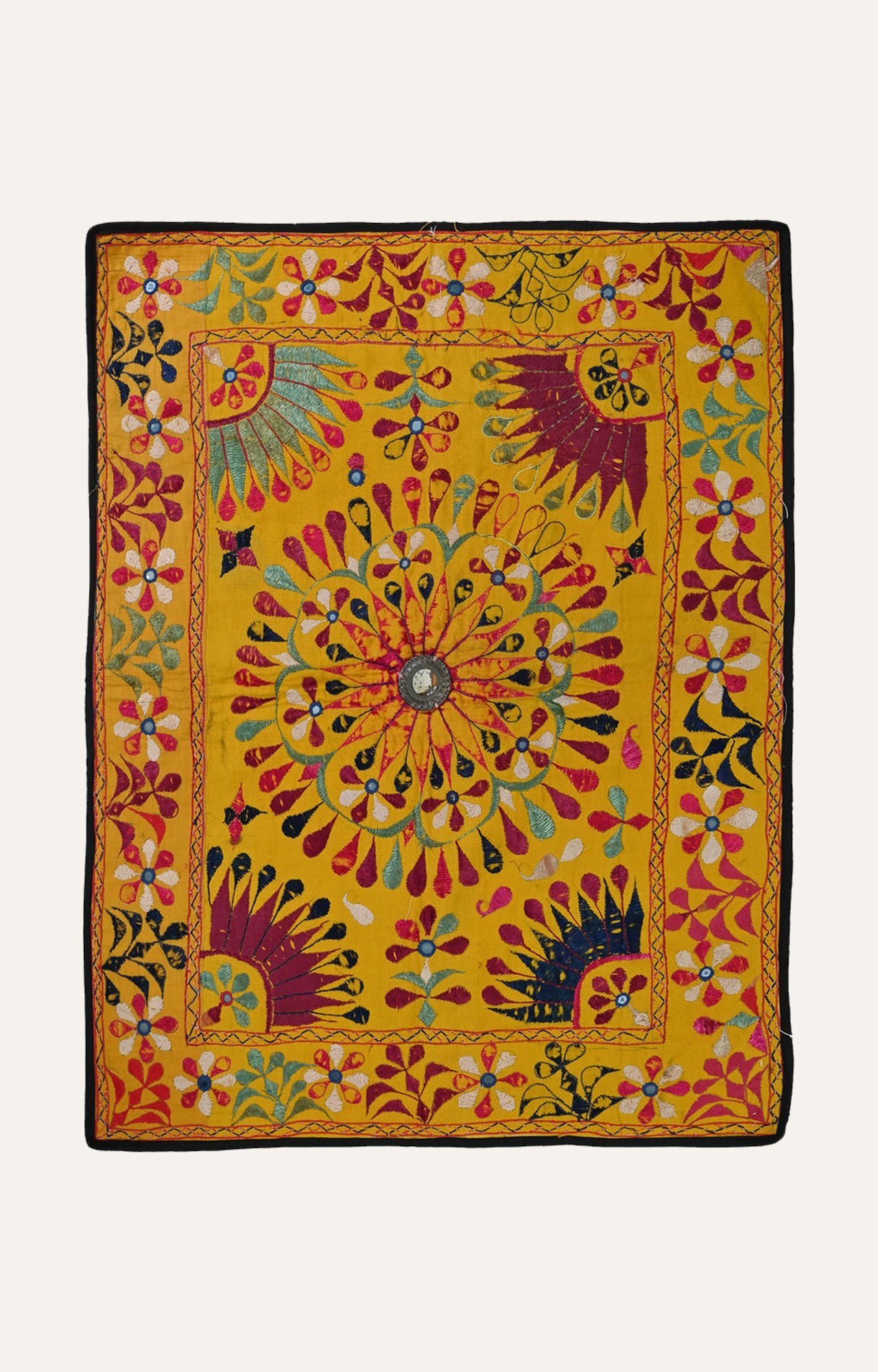 Orange color Traditional Gujarati Wall hanging Textile