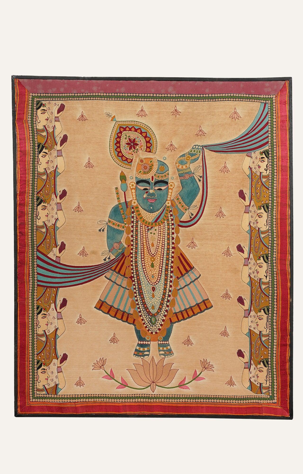 Pichwai from Nathdwara-Hand-Embroidered Shrinathji