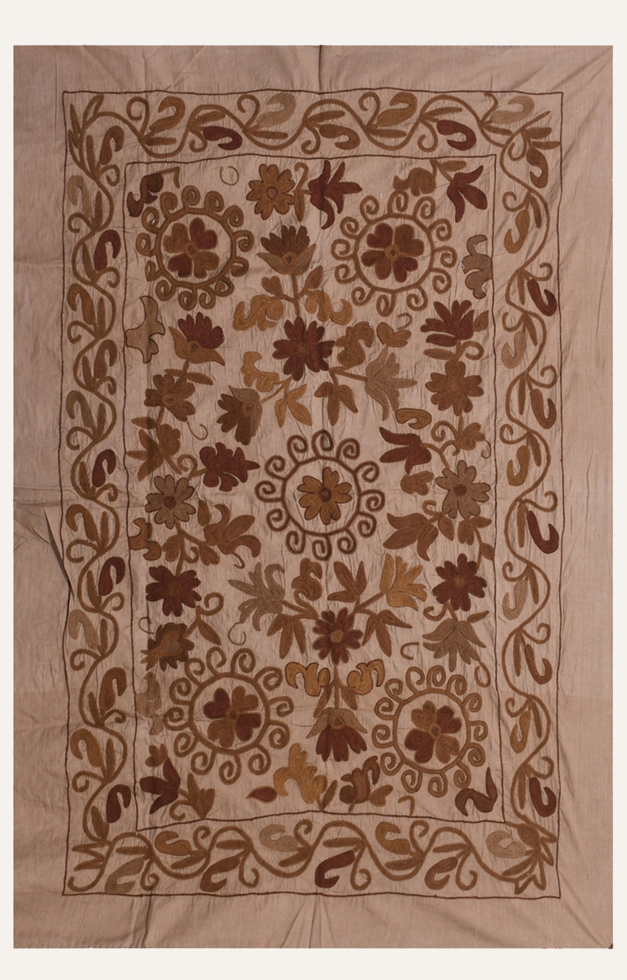 Vintage neutral color Textile Wall Hanging