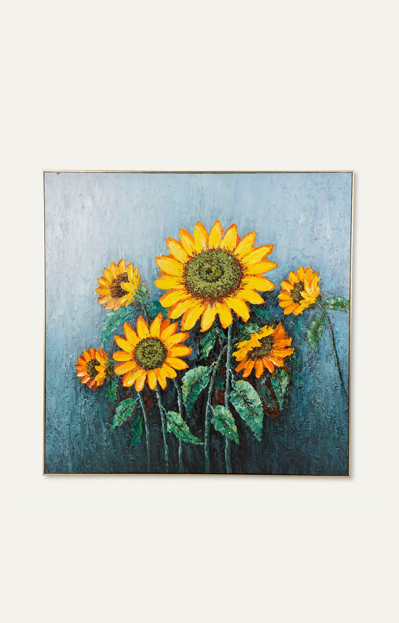 Sun Floral Oil Painting (Framed)