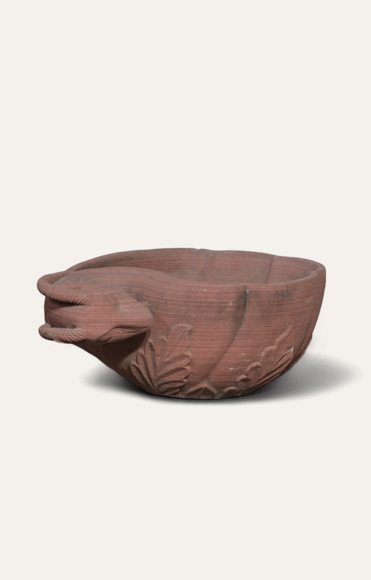 Rams Heads Red Stone Planter