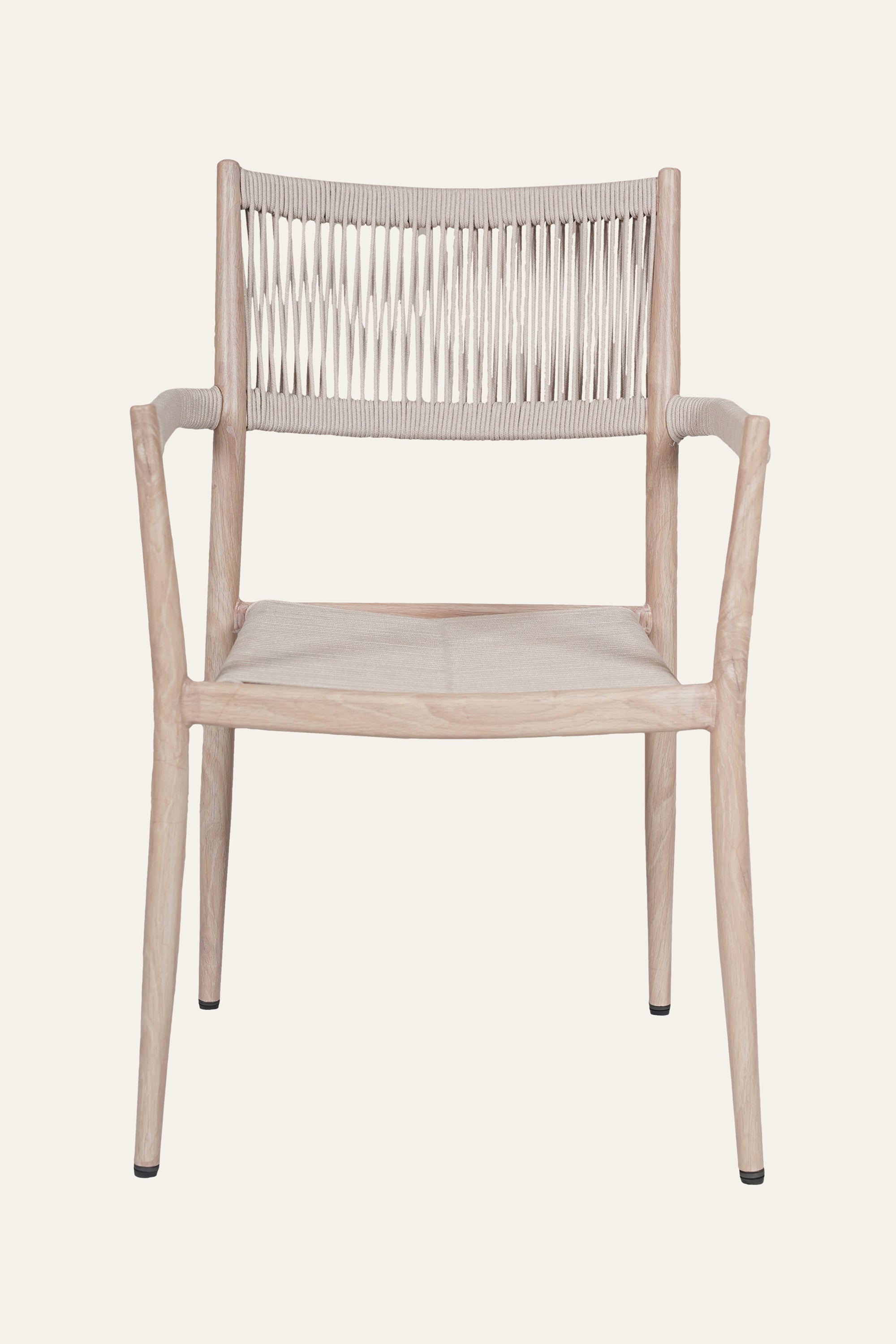 Porch One-Seater Metal with Nylon Rope Backrest Outdoor Arm Chair