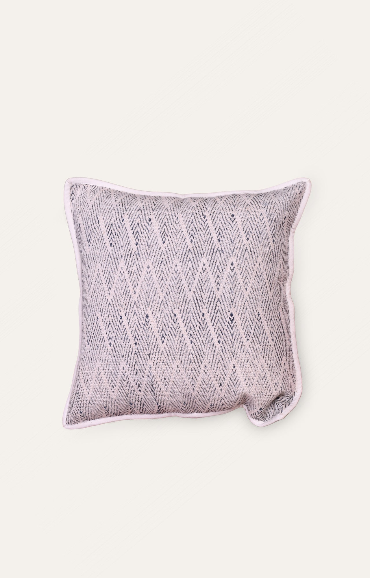 Beige Chevron Printed Cushion