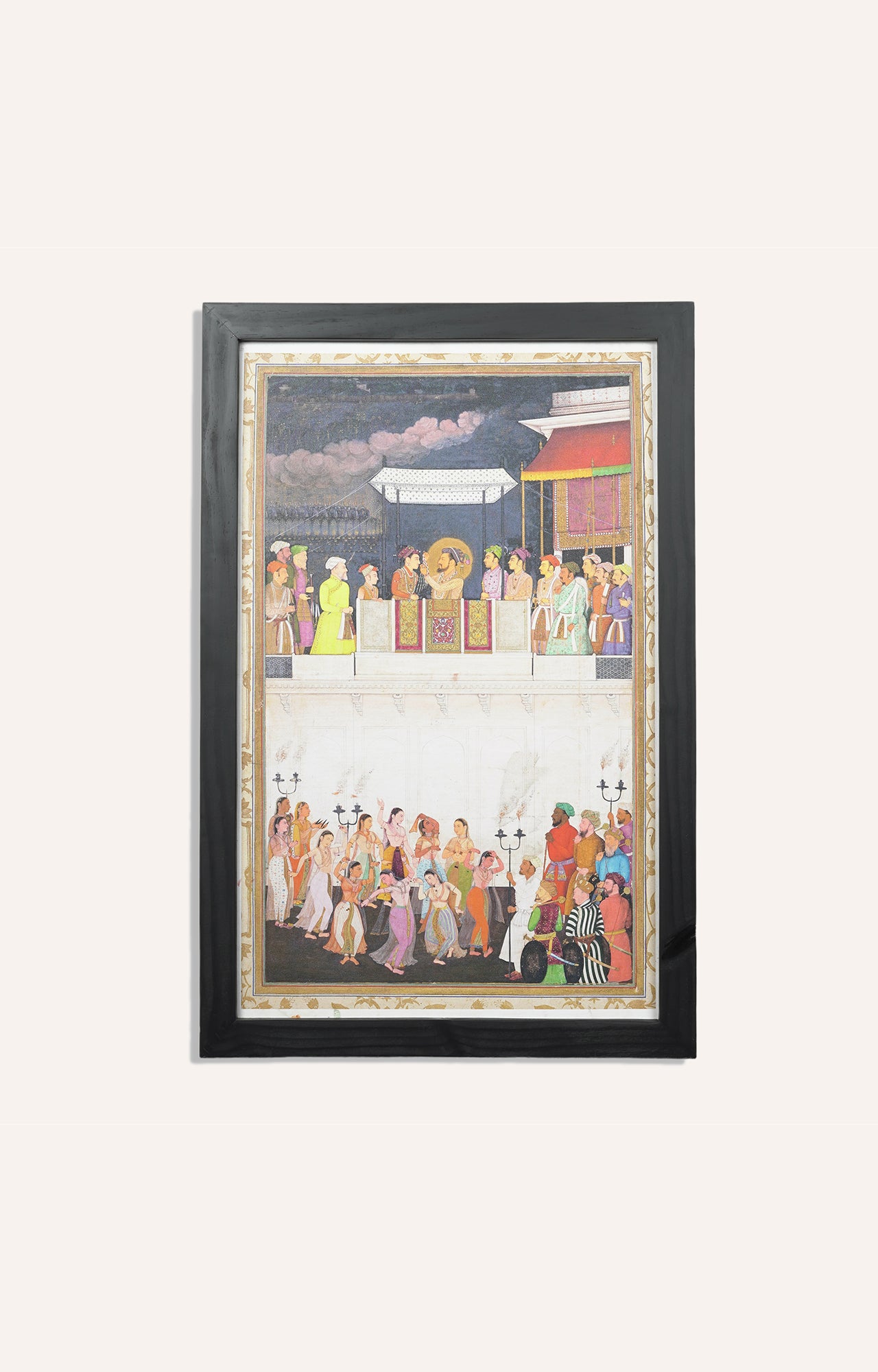 Handmade Indian Folk Art Watercolor framed Painting