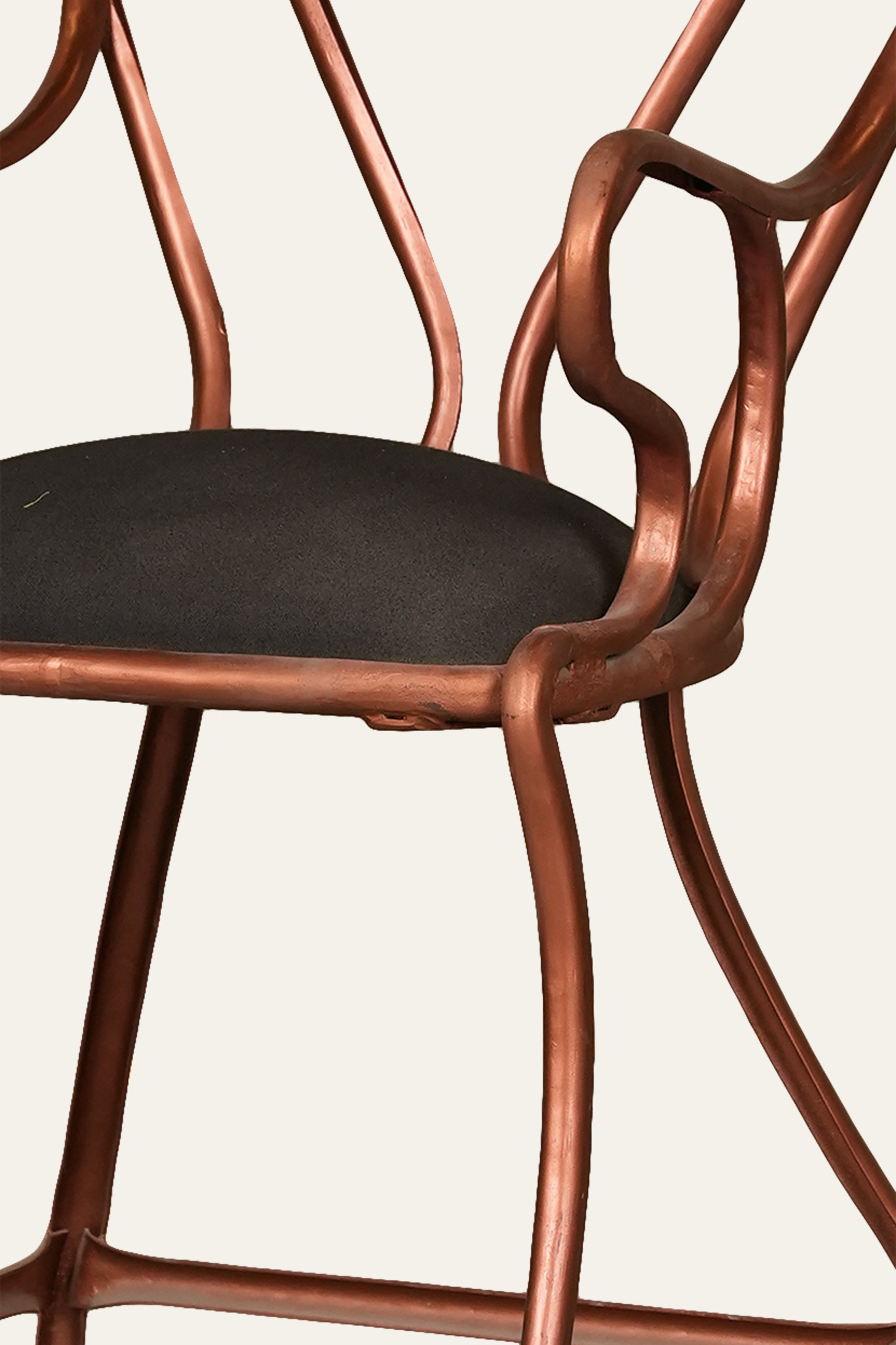 Terracotta Scrollwork Wrought Iron Arm Chair