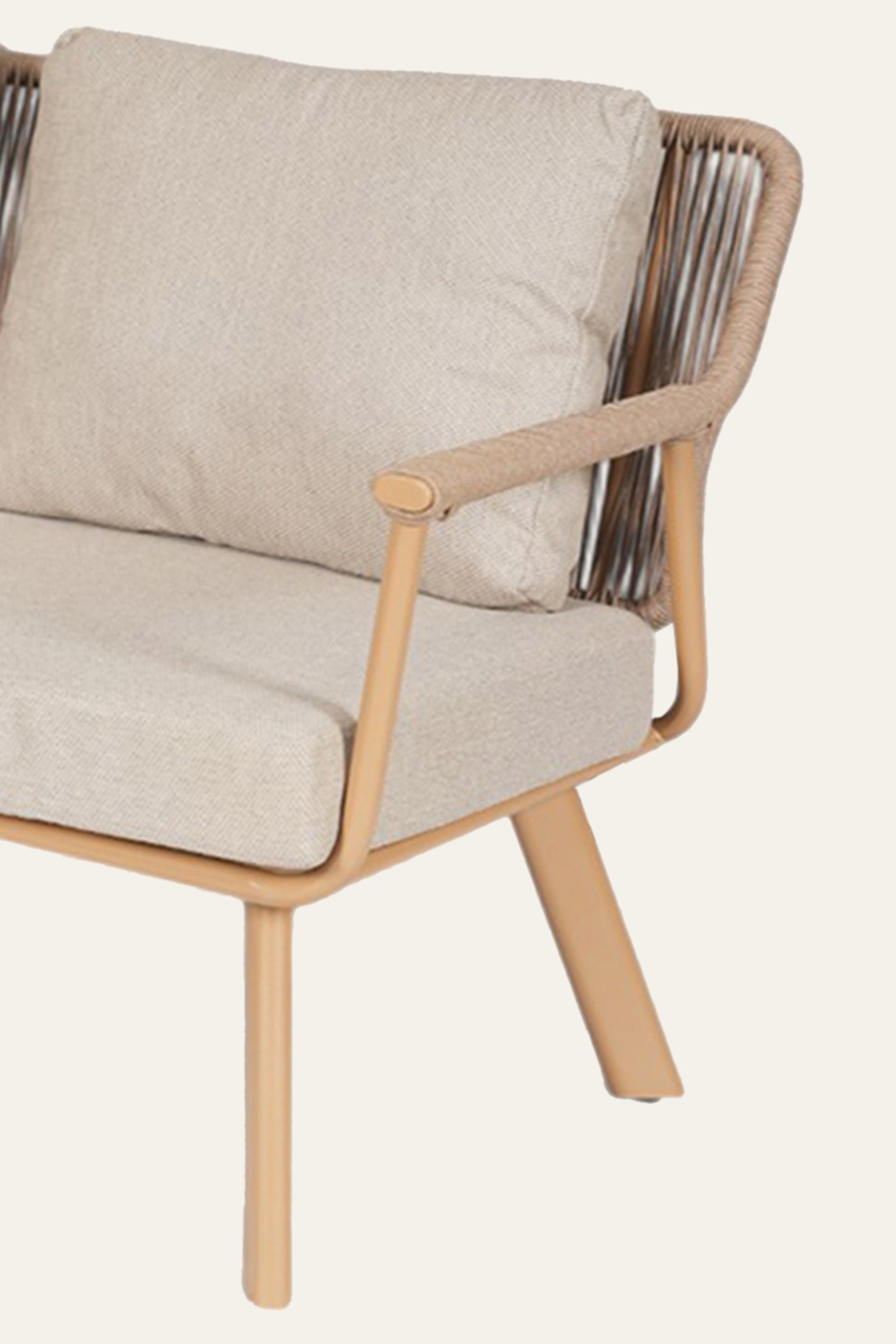Brown Outdoor 2 Seater Sofa with Woven Rope