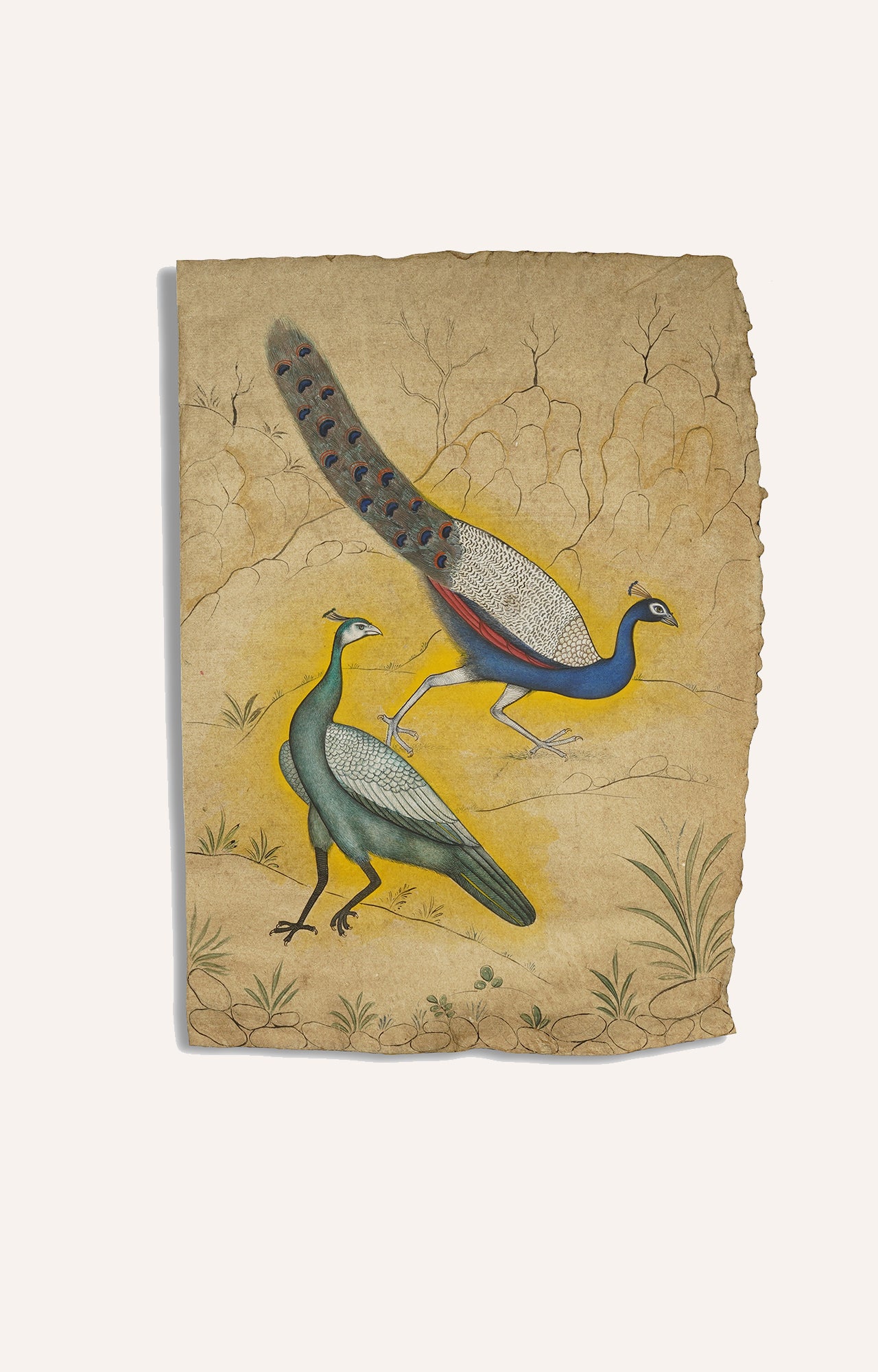 Handmade Rajasthani Peacock Painting