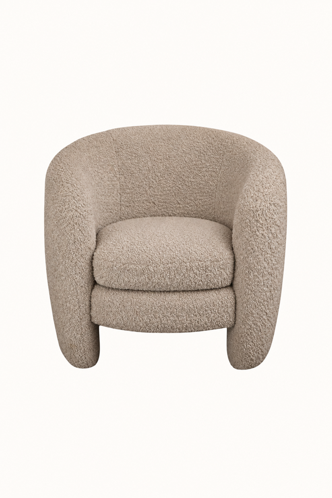 Modern Upholstered Barrel Armchair for Living Room & Bedroom