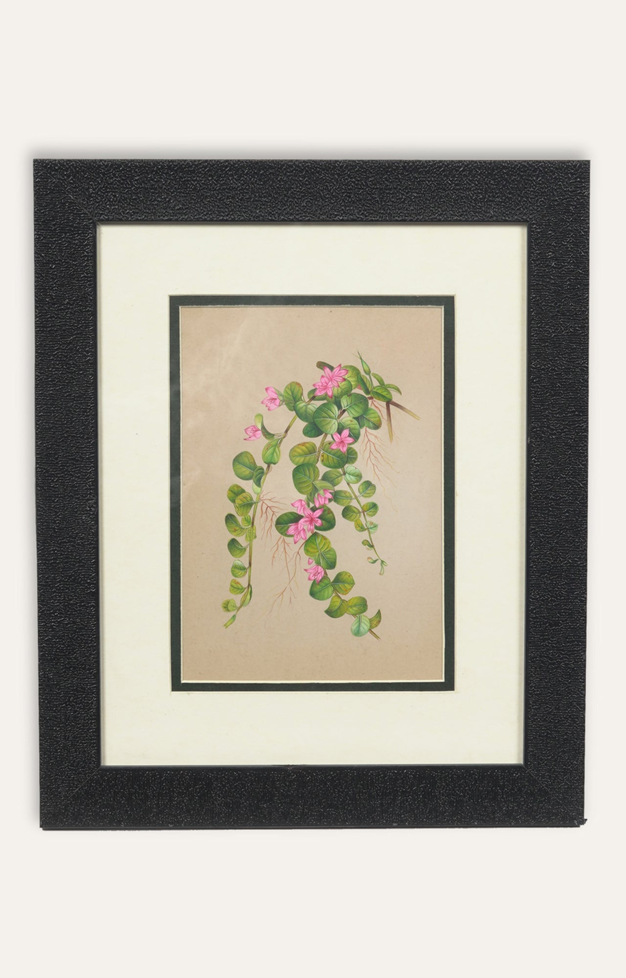 Pink Floral Miniature Botanical Painting