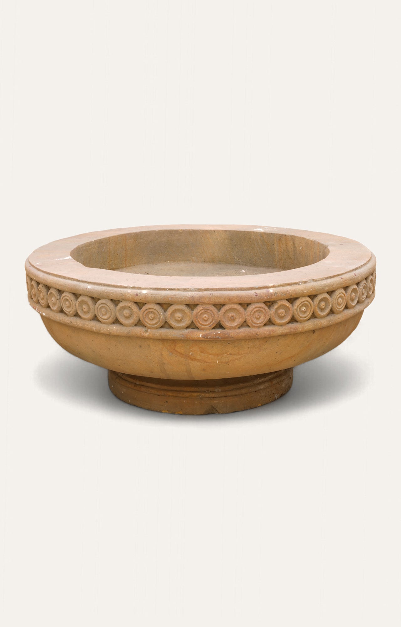 Carved Stone Bowl Planter