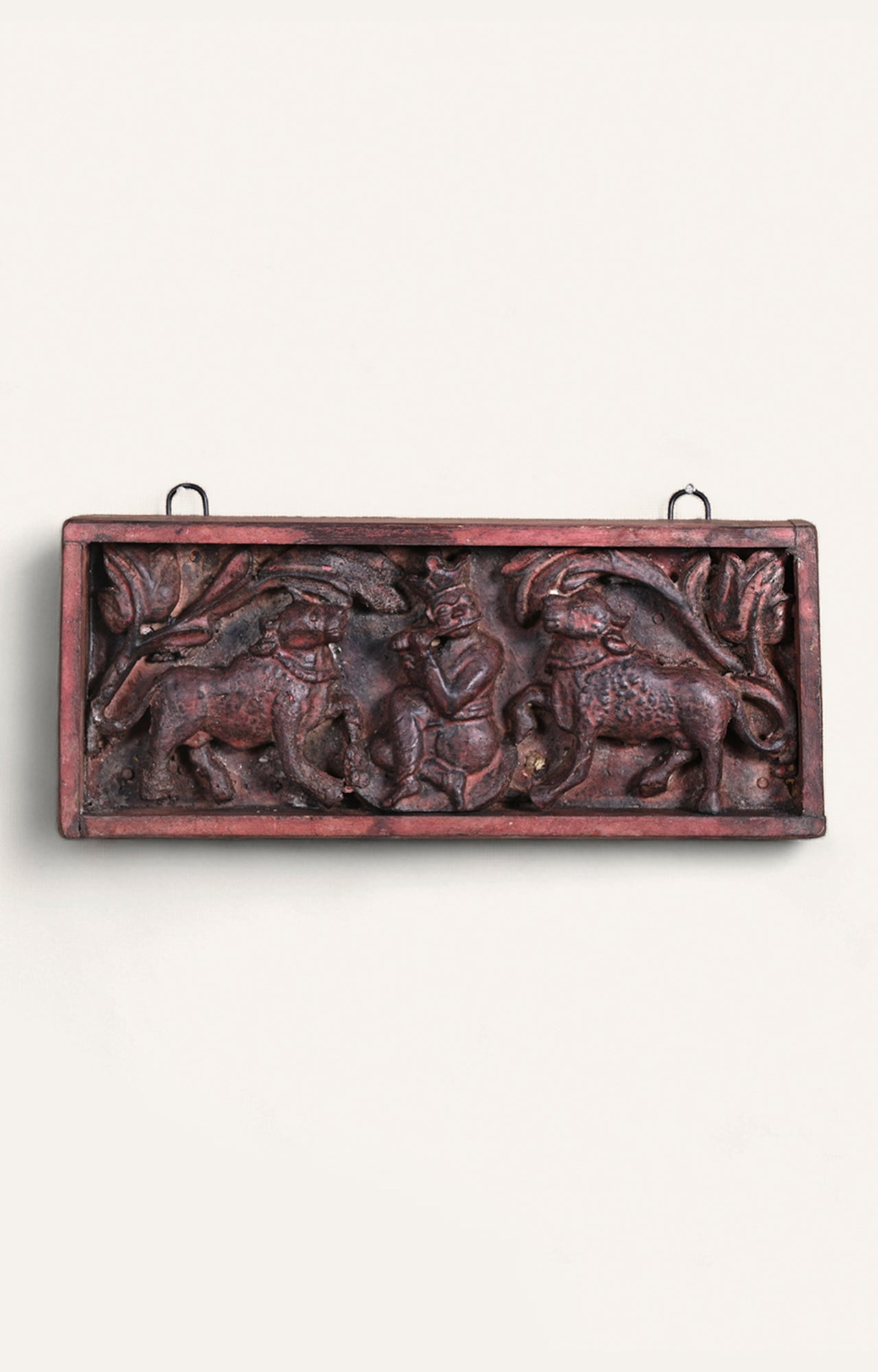 Krishna with Cows Carved Panel