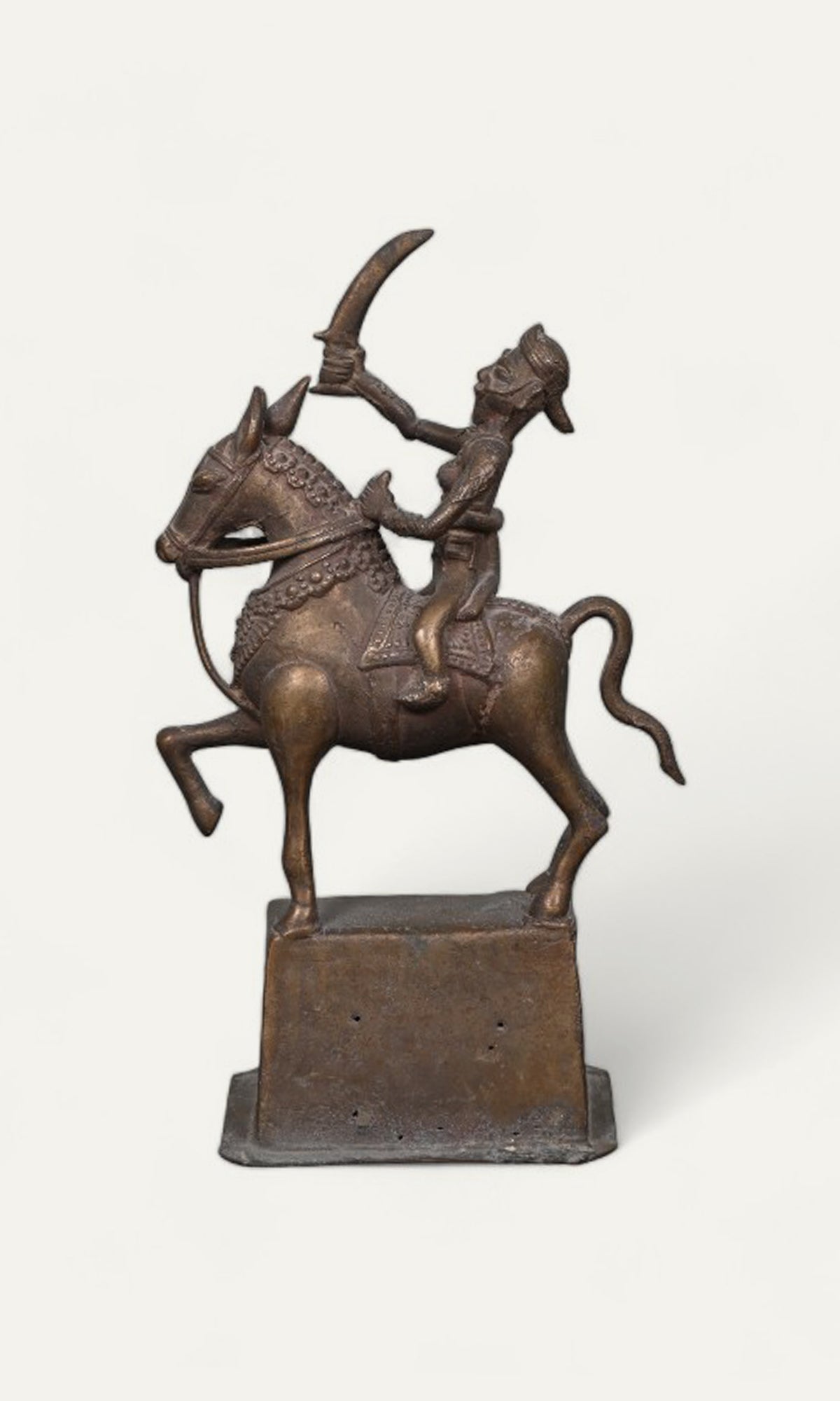 Brass Khandoba & Horse From Maharashtra - 18th Century