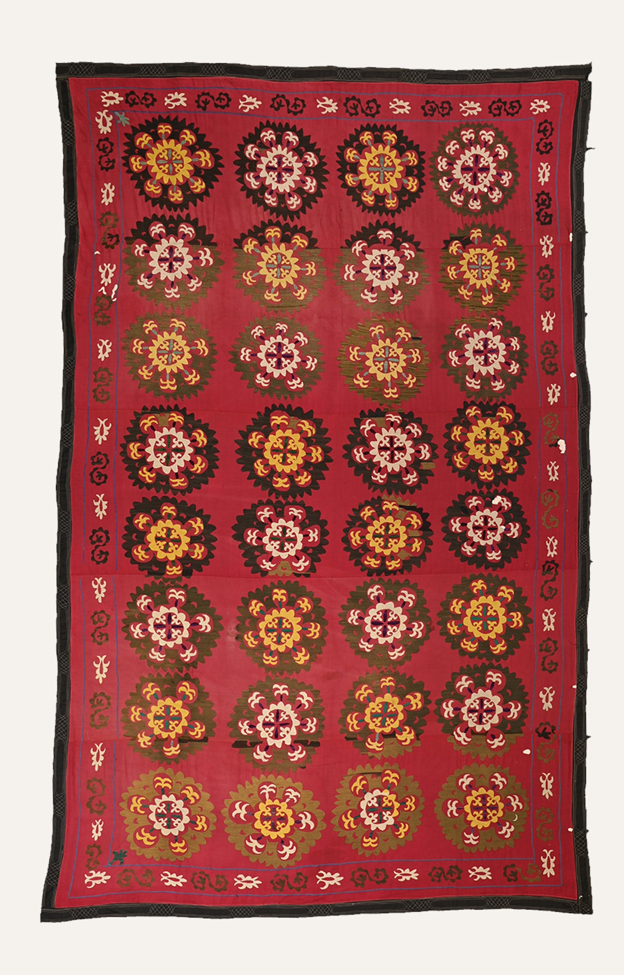 Uzbek Suzani with Floral Motifs