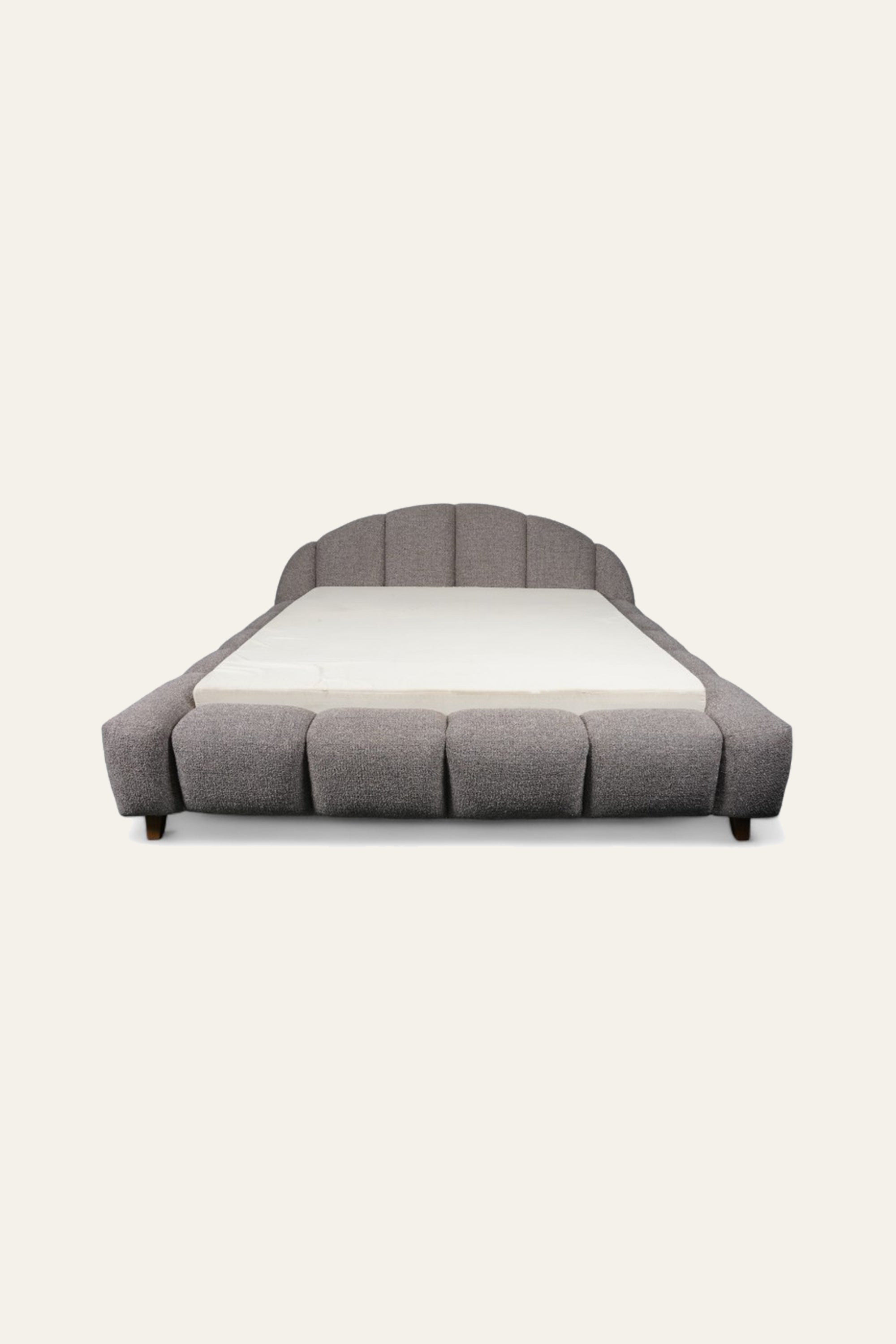 Channel-Tufted Boucle Bubble Platform Bed for Kids' Room