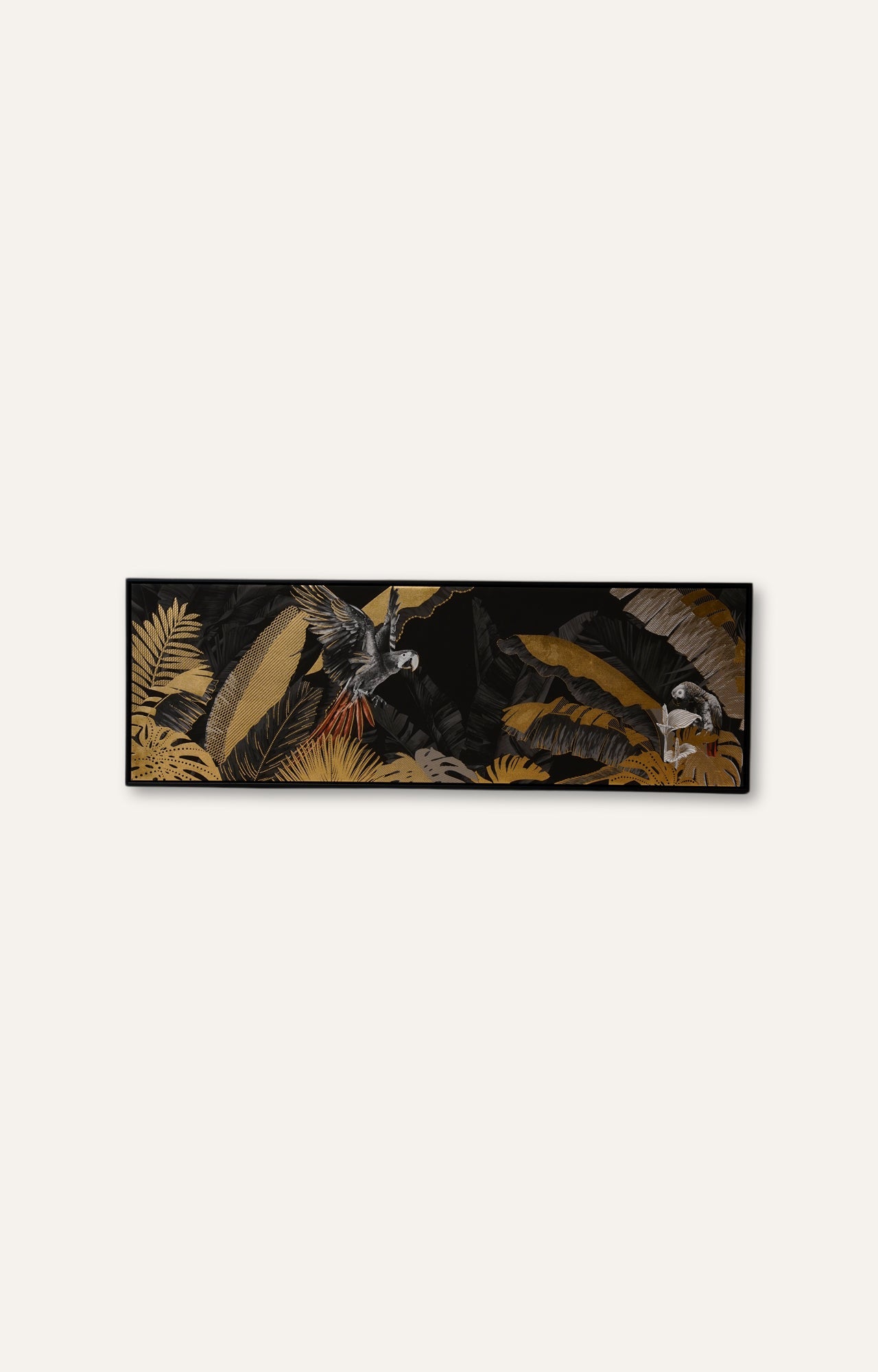 Golden and Black Wildlife Canvas Painting Print with Foil Finish