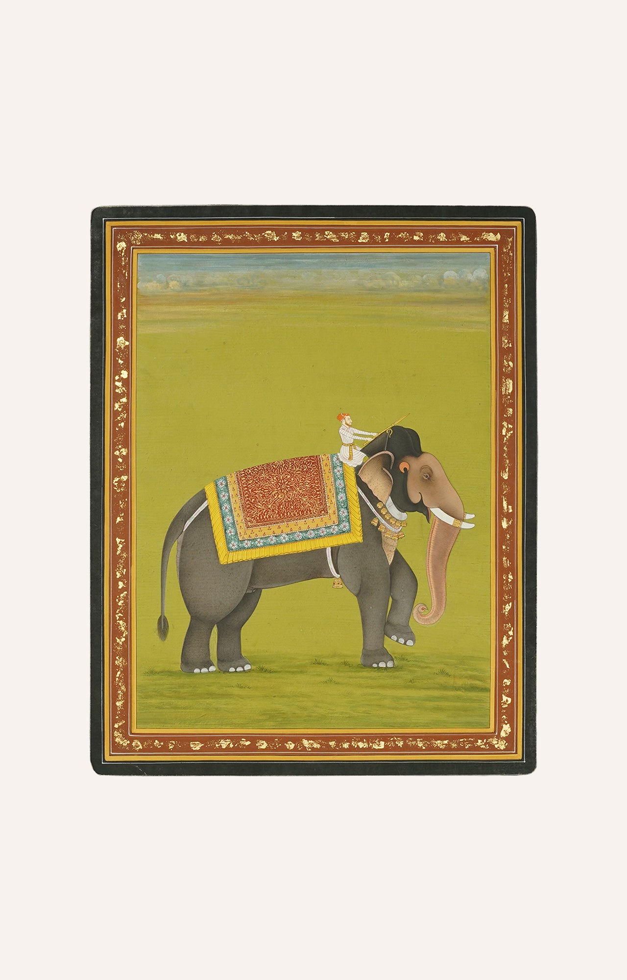 Handmade Royal Elephant Watercolor - Framed